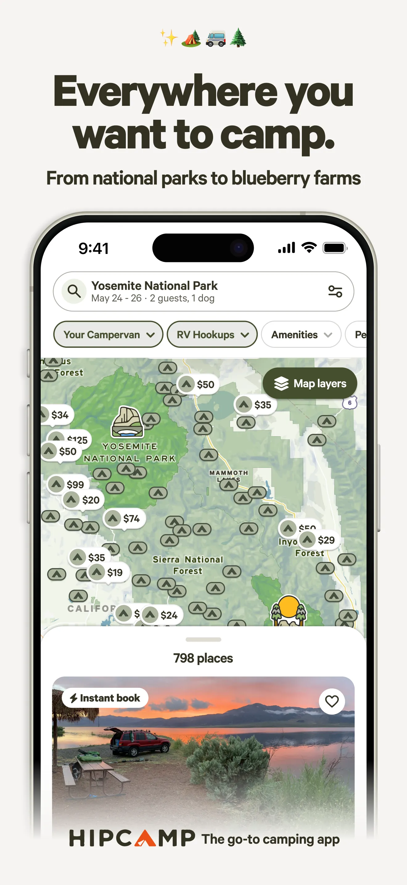 Hipcamp: Camping, RVs & Cabins iphone screenshot 1