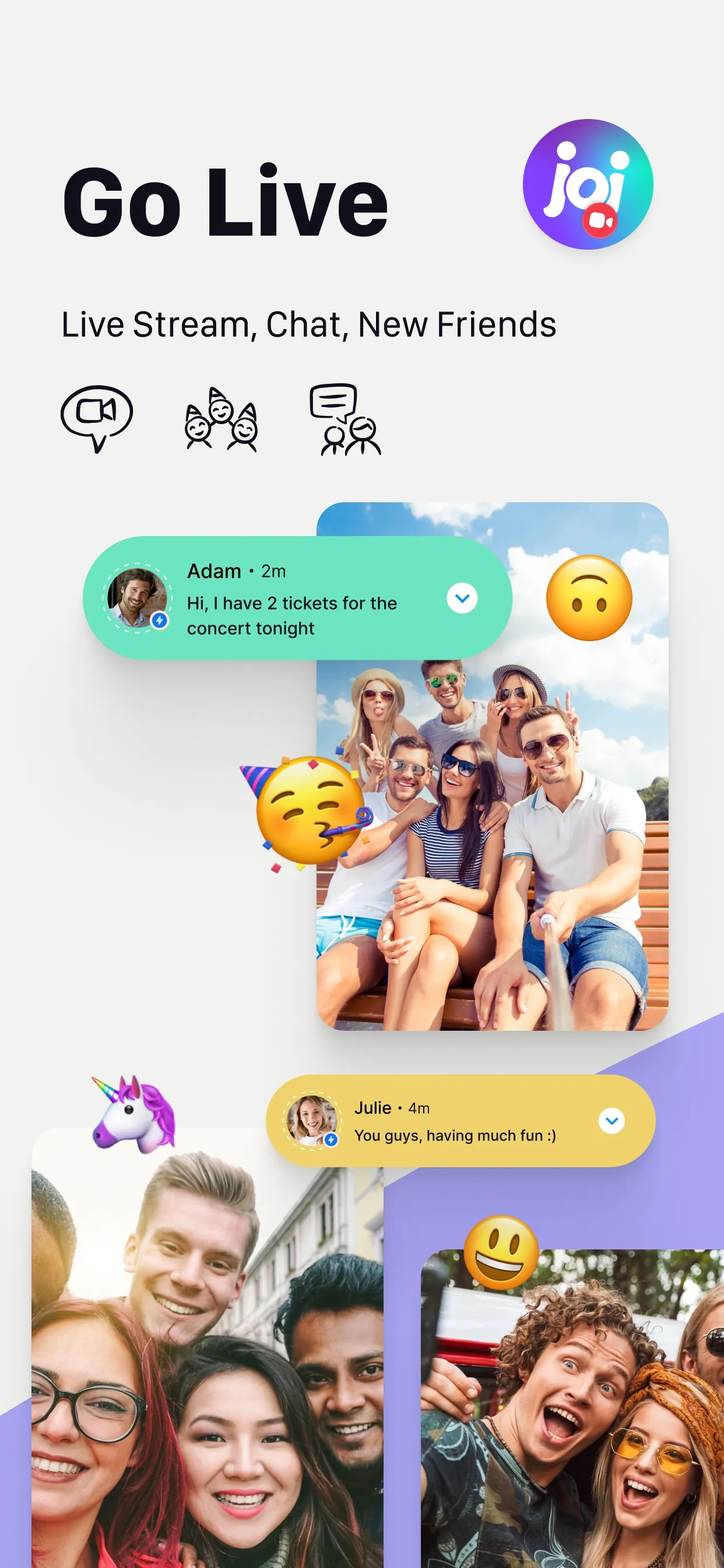 Joi - Live Stream & Video Chat iphone screenshot 1