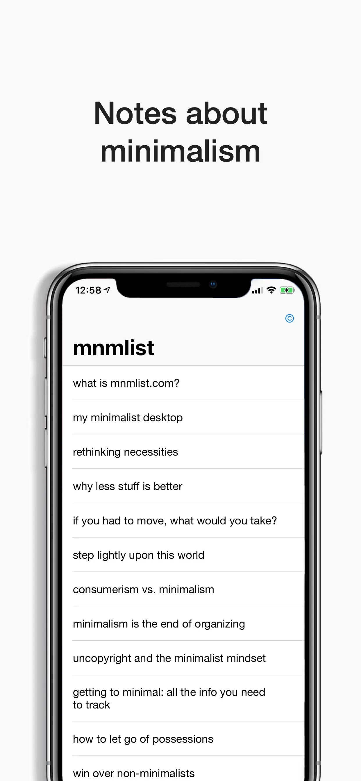 Minimalist: less is the answer iphone screenshot 1