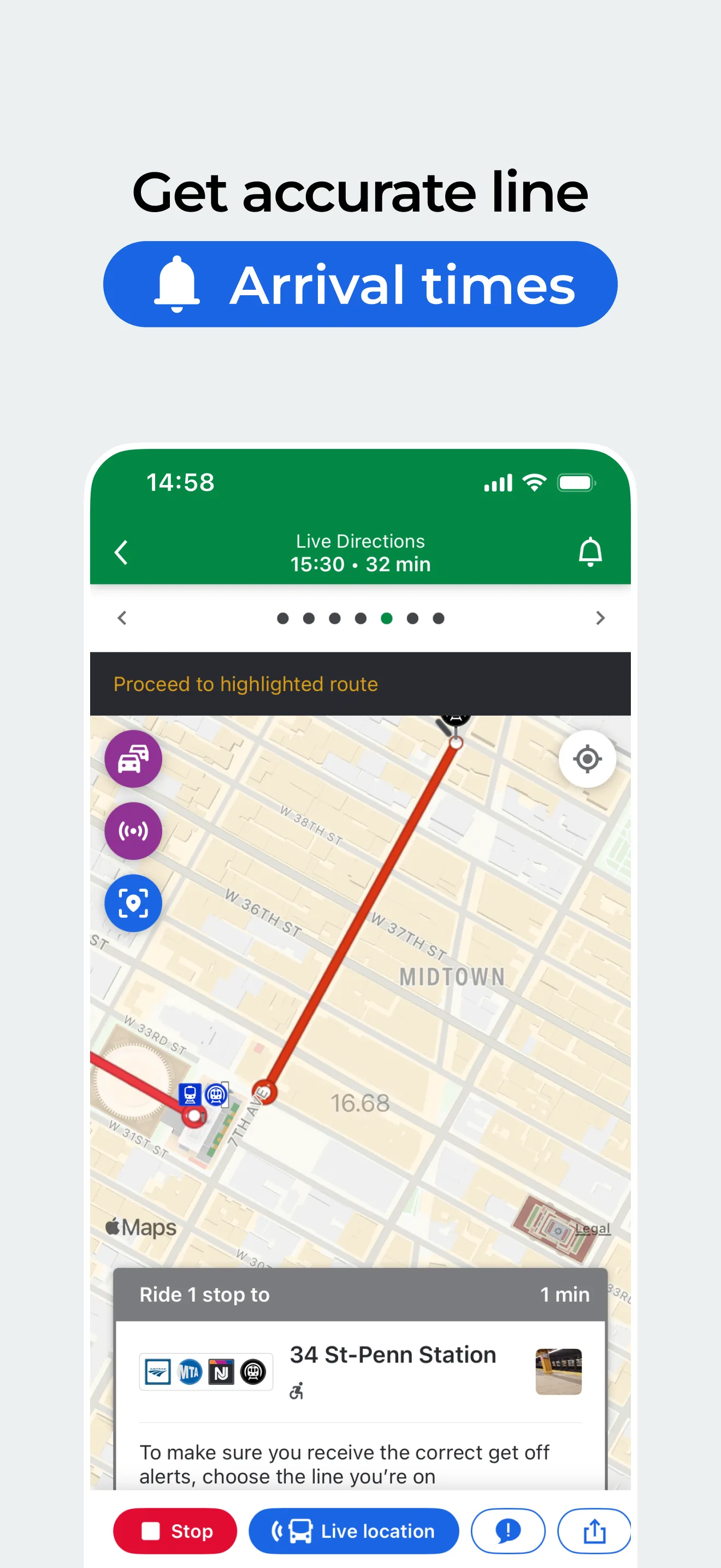 Moovit: Bus & Transit Tracker iphone screenshot 2