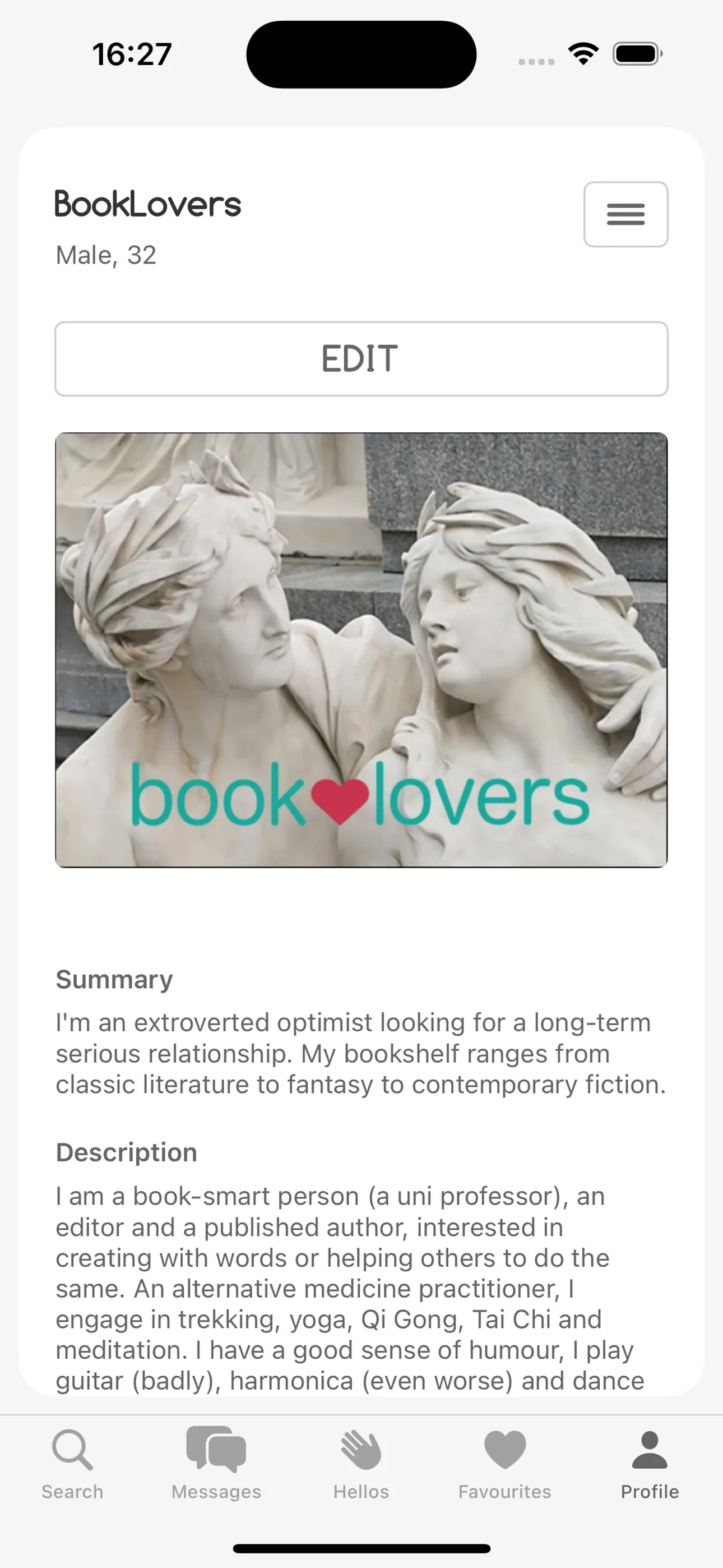 Book Lovers Dating iphone screenshot 4