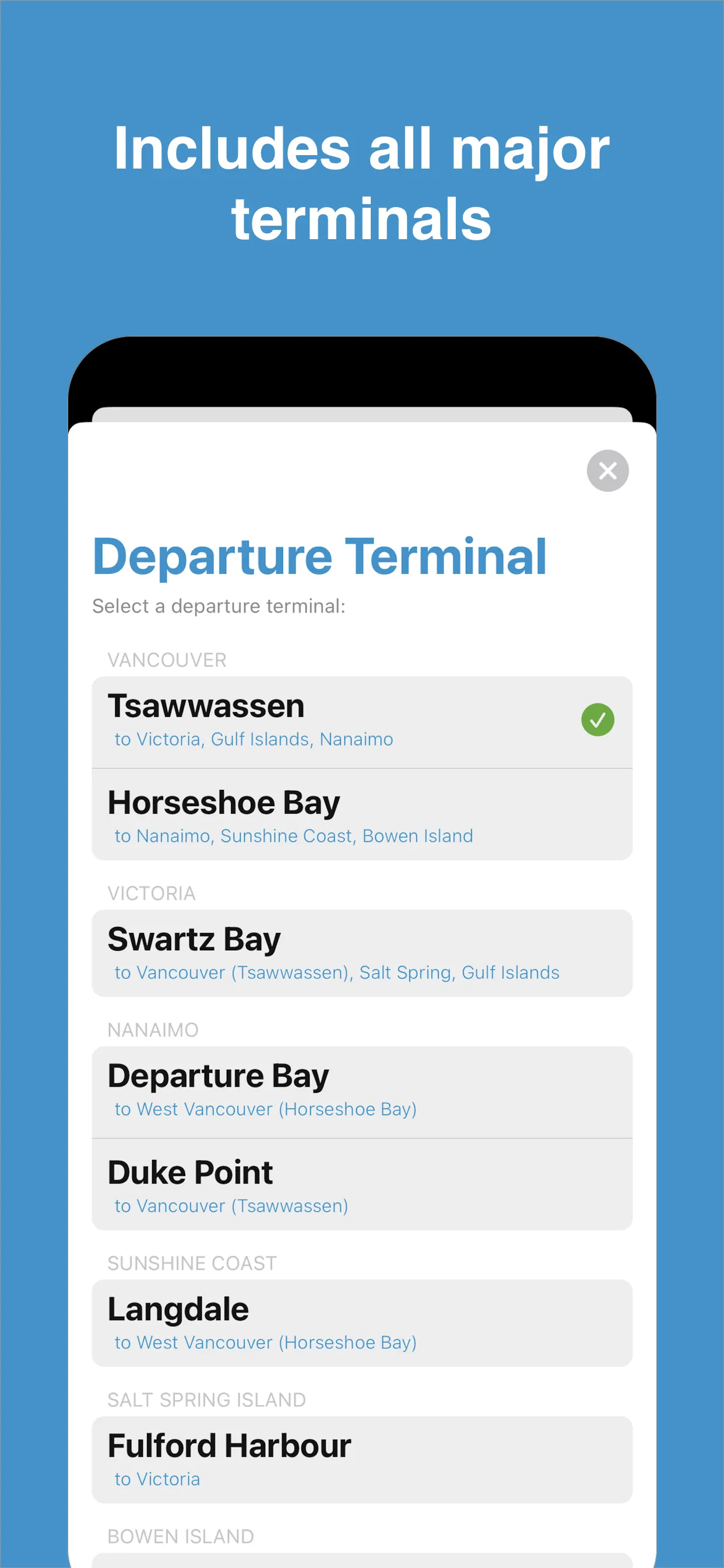 BC Ferry Times iphone screenshot 3
