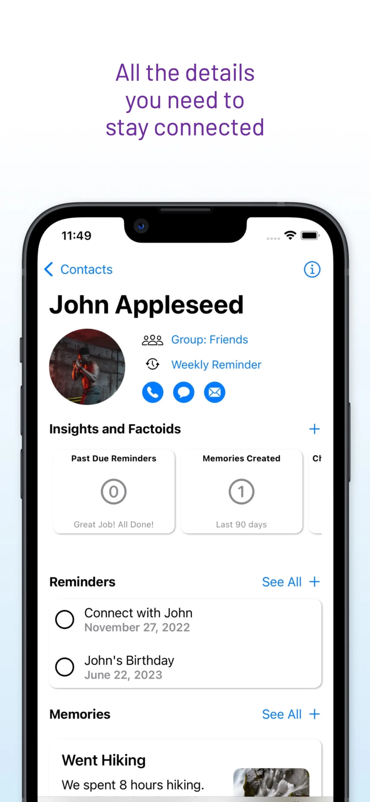 unSocial: Personal CRM iphone screenshot 3