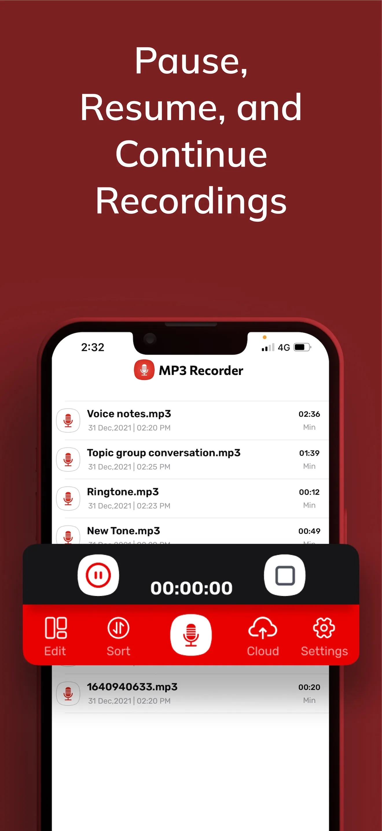 Mp3 Recorder Voice Memo App iphone screenshot 4