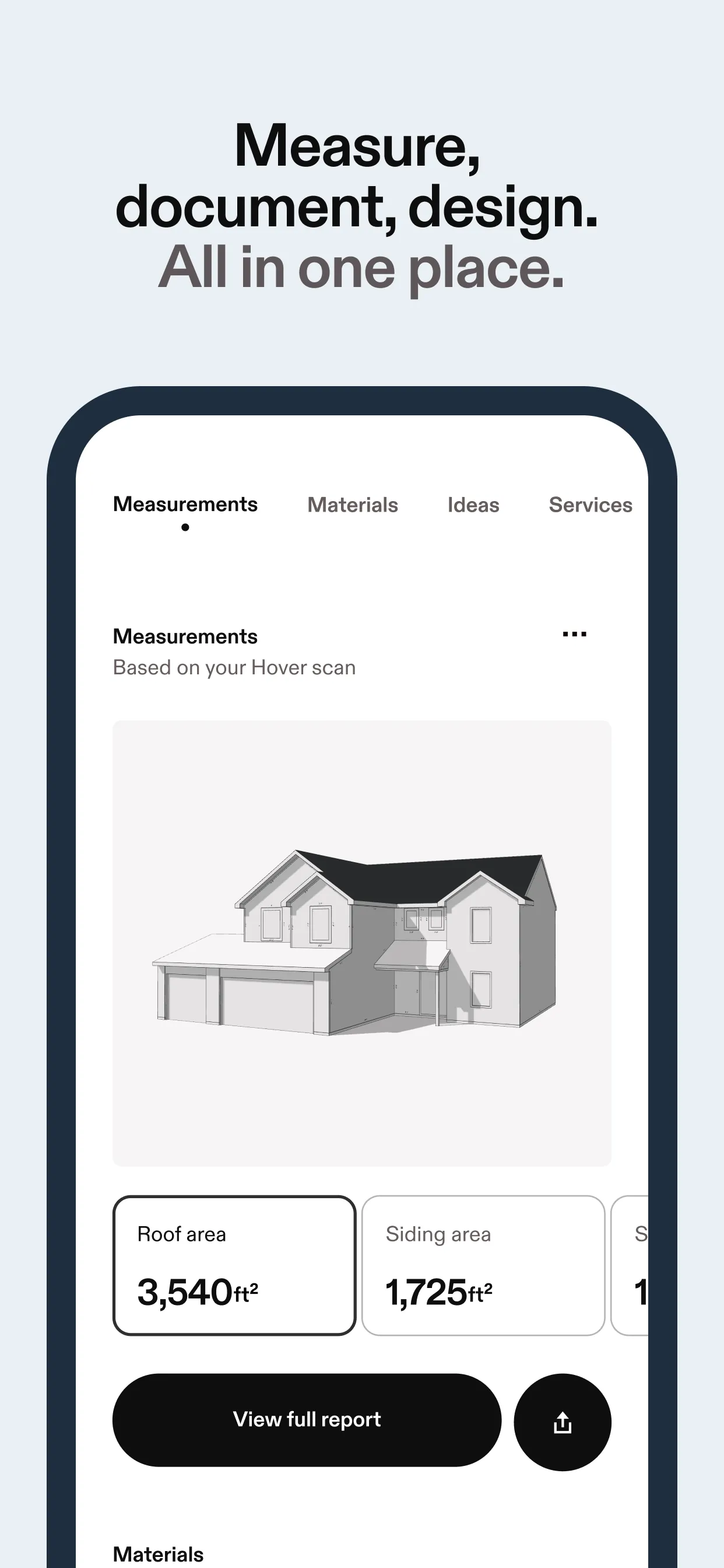 Hover - measure, design, quote iphone screenshot 1