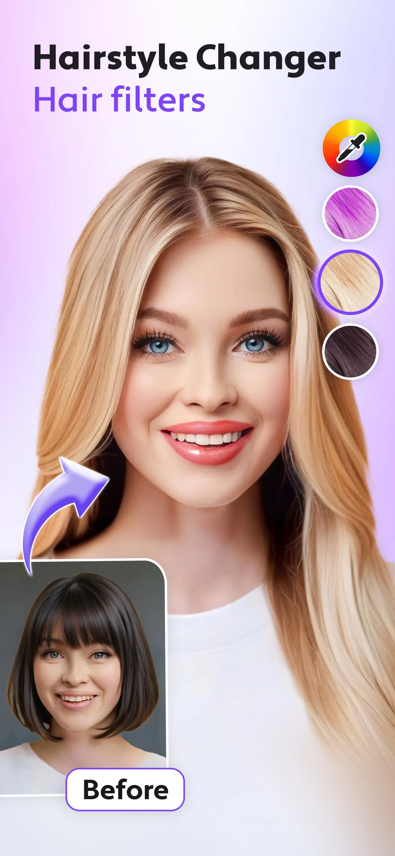 Cosmo: Hairstyle Try On Colors iphone screenshot 1