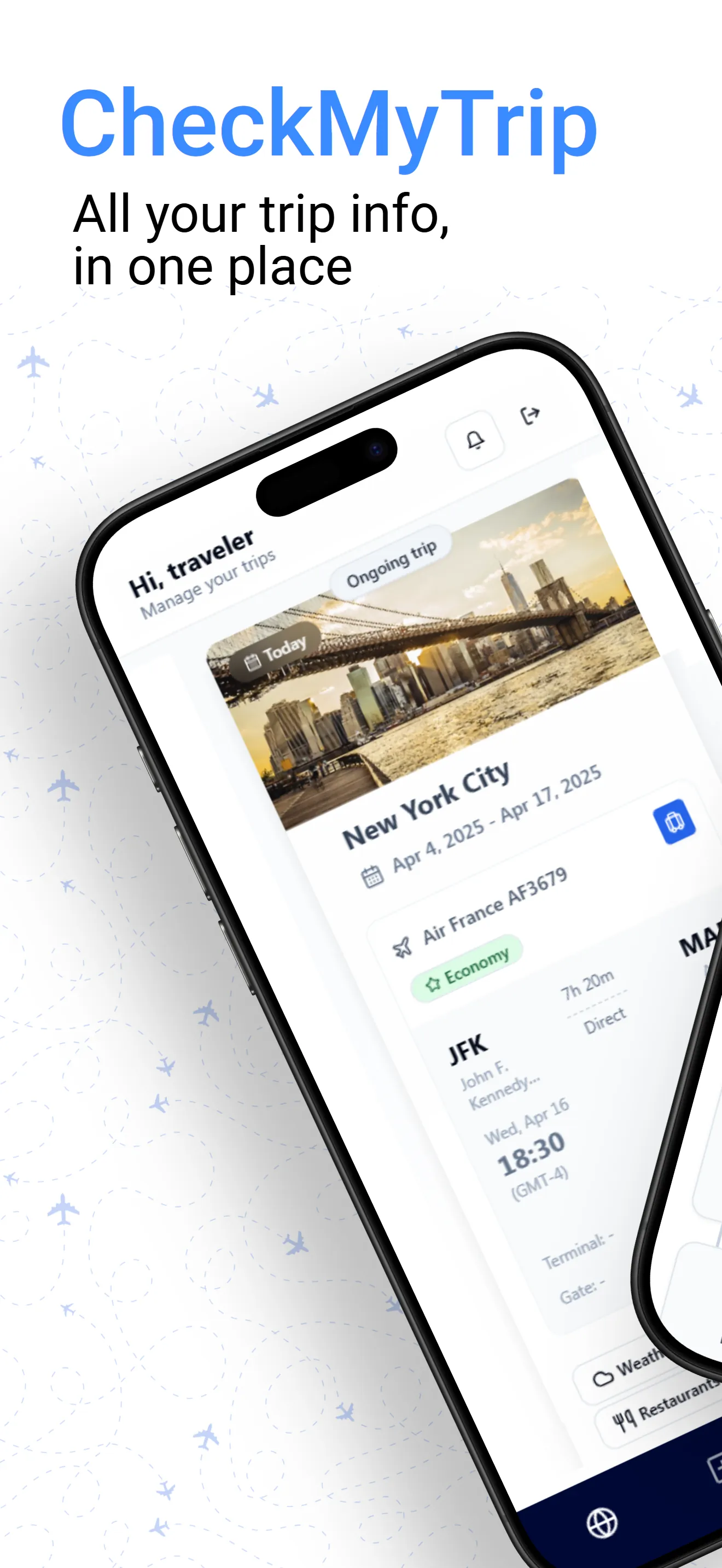 CheckMyTrip – Travel Itinerary iphone screenshot 1