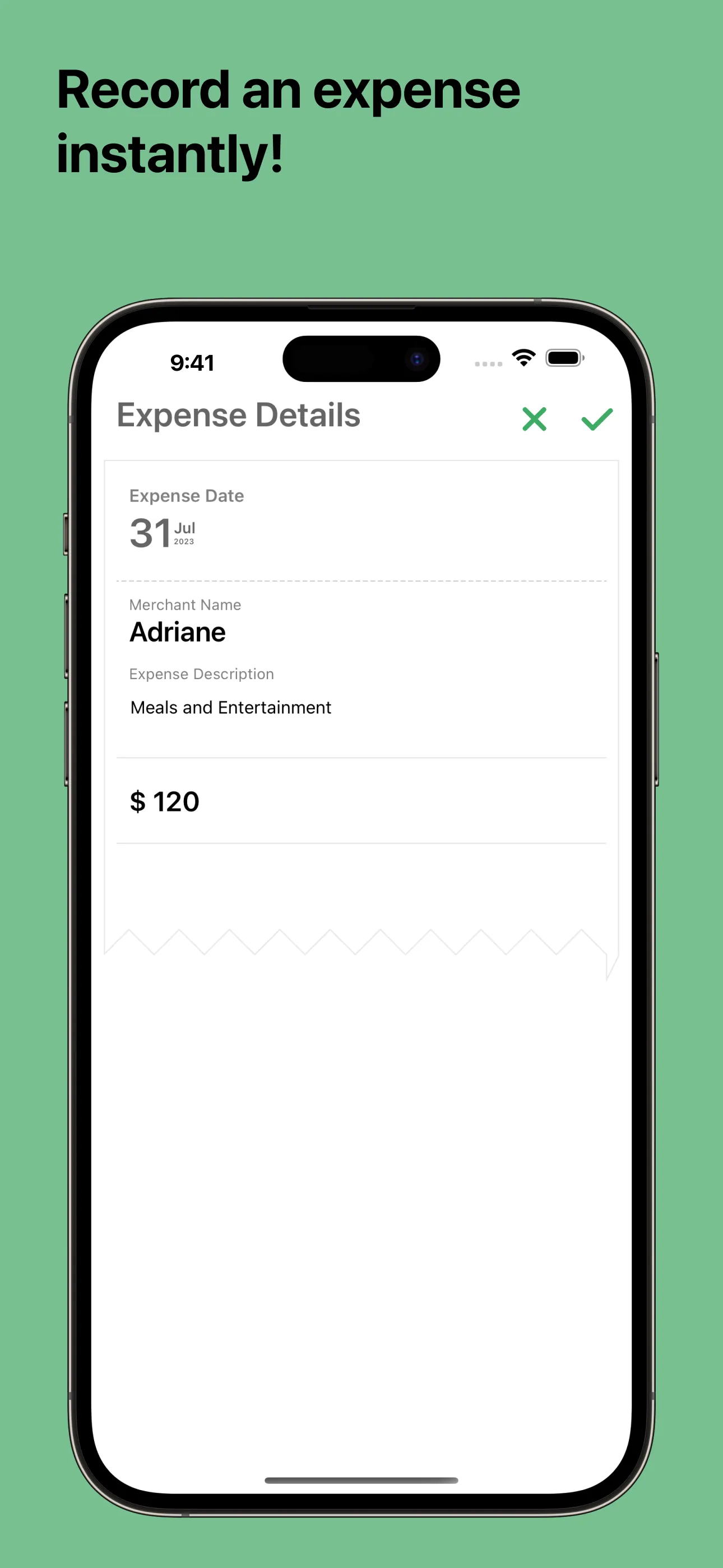 Expense Report: PDF Generator iphone screenshot 1