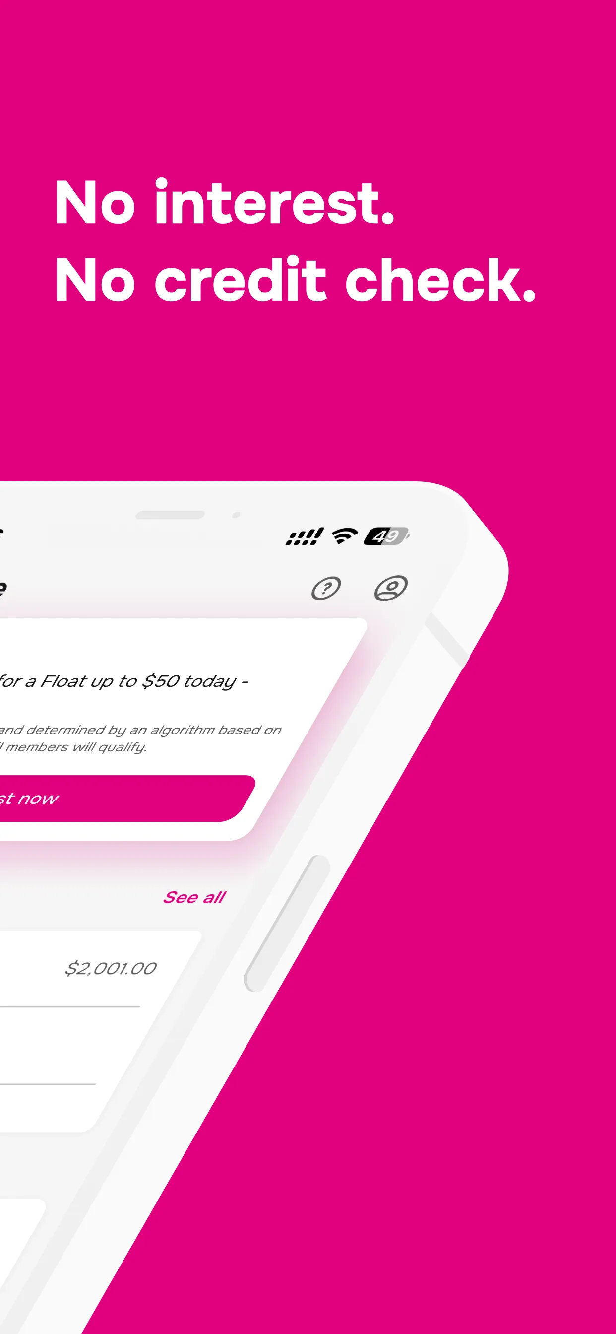 FloatMe: Fast Cash Advance App iphone screenshot 2