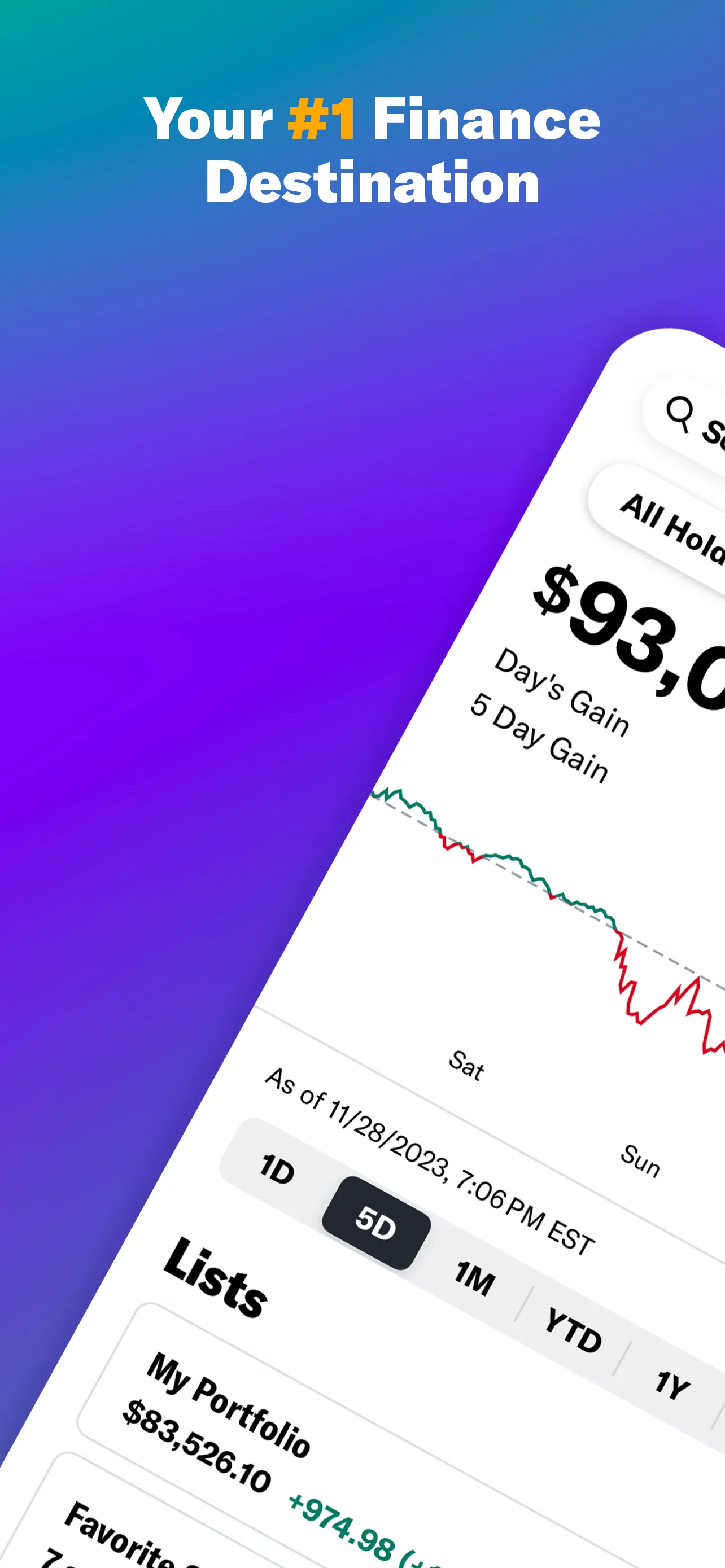 Yahoo Finance: Stocks & News iphone screenshot 1