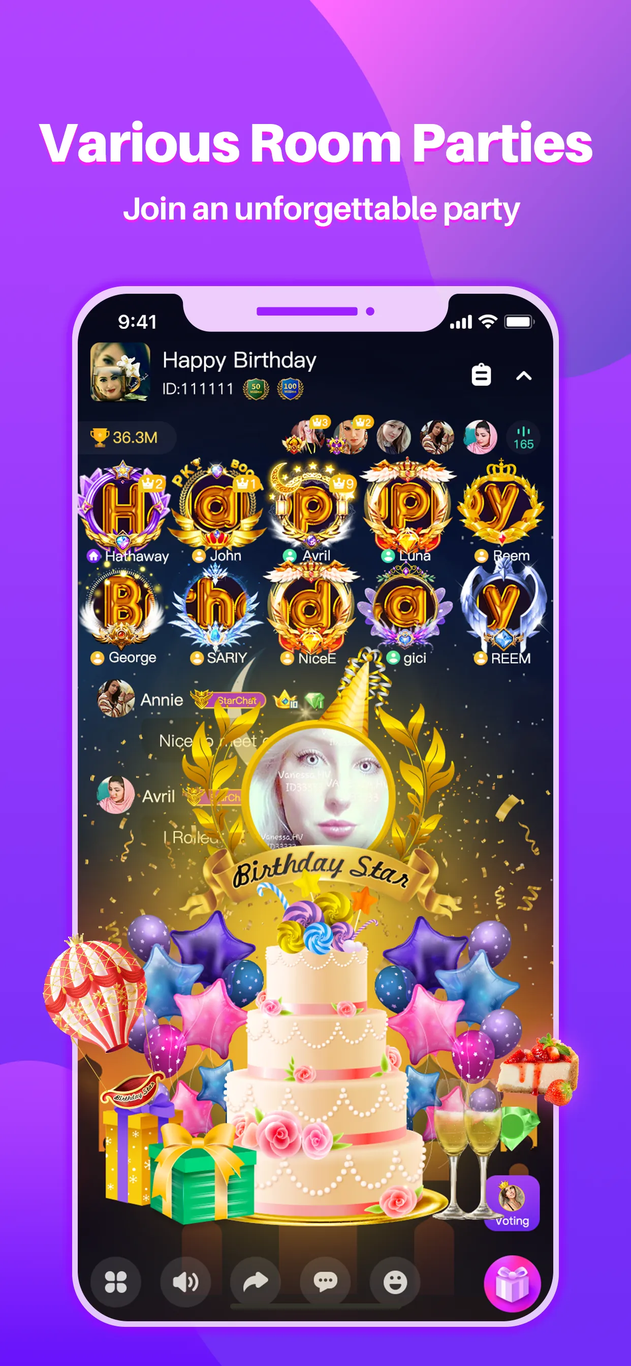 StarChat-Group Voice Chat Room iphone screenshot 1