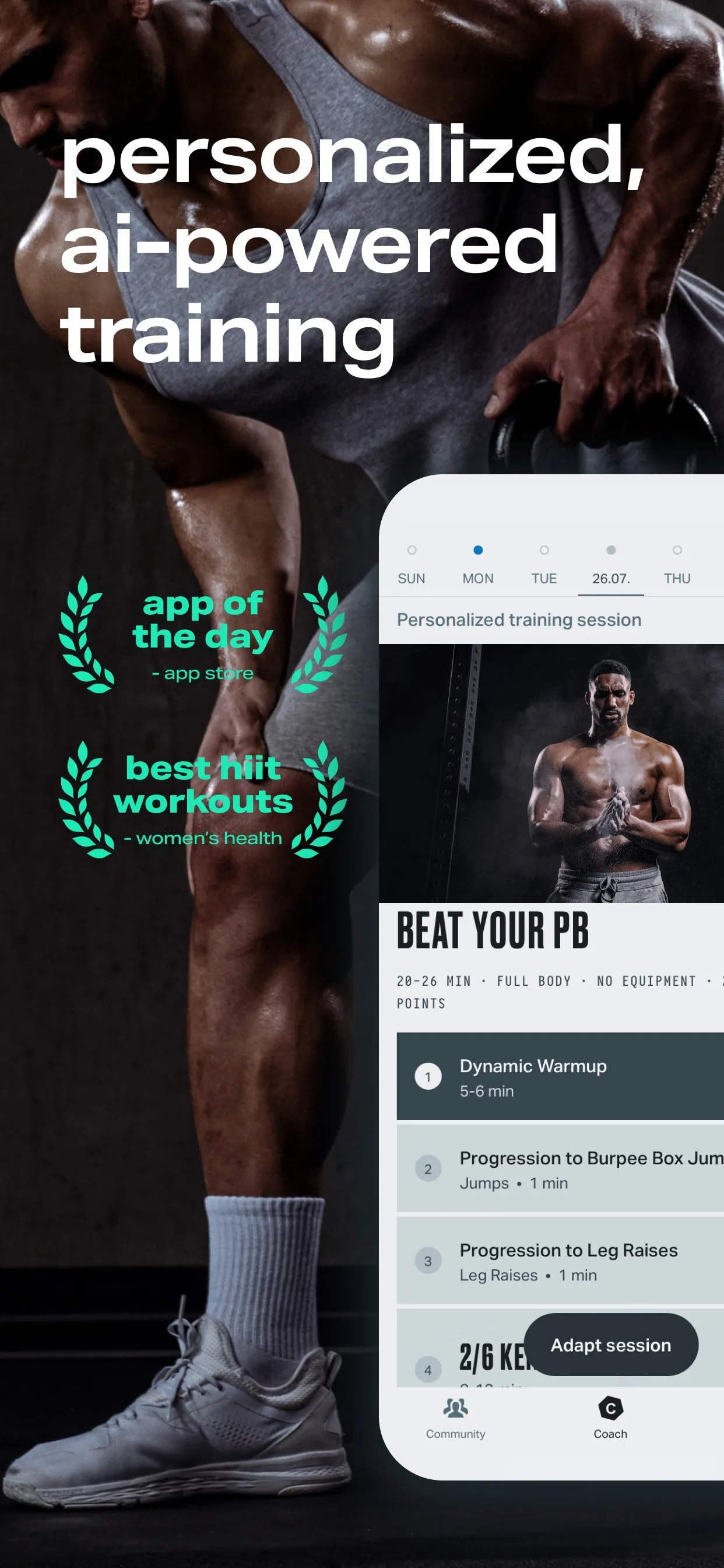 Freeletics: Workouts & Fitness iphone screenshot 1