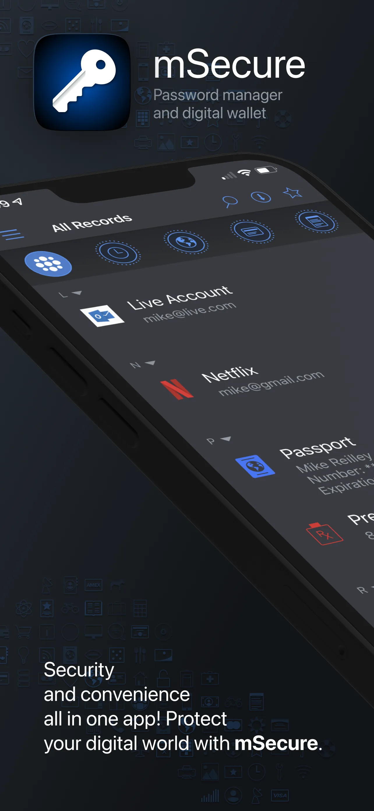 Password Manager - mSecure iphone screenshot 1