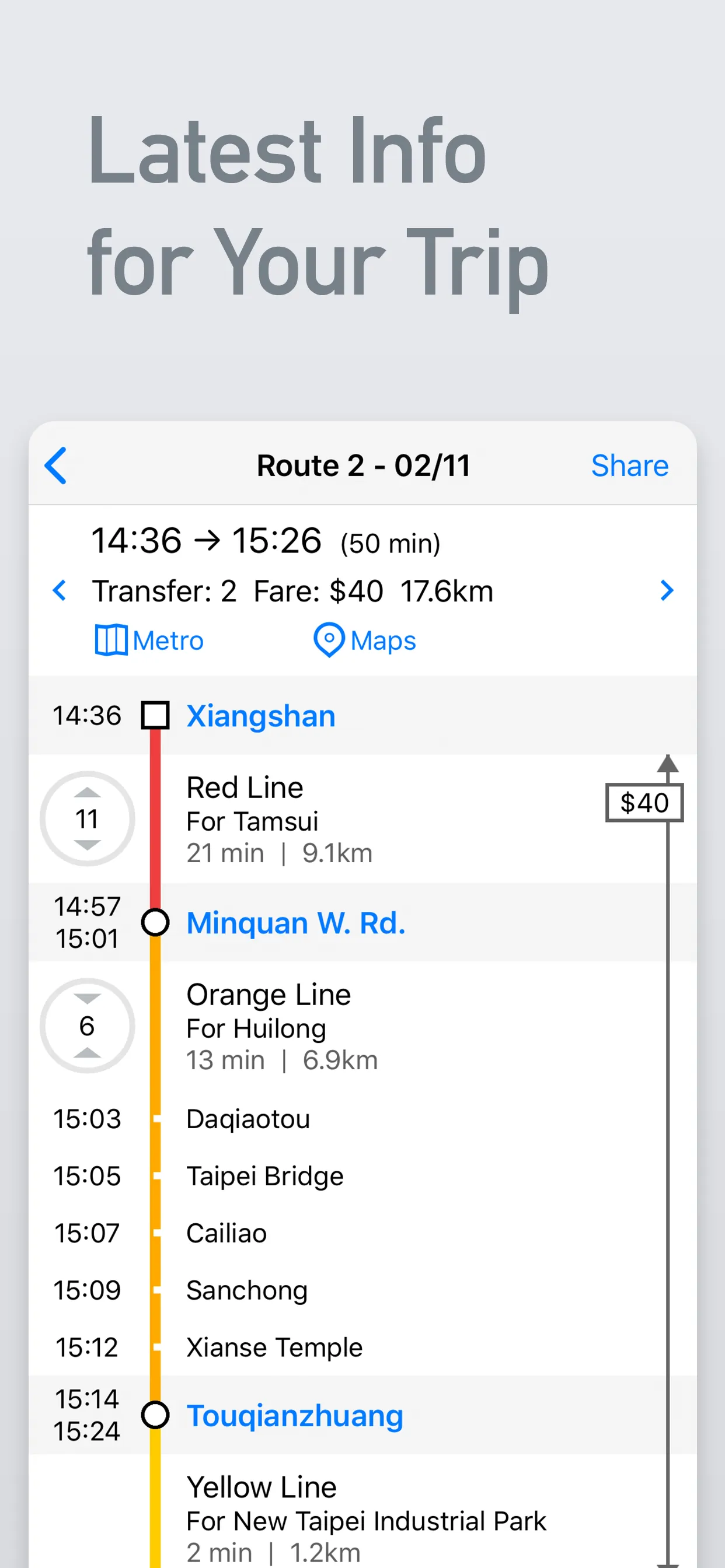 MetroMan Taipei iphone screenshot 3
