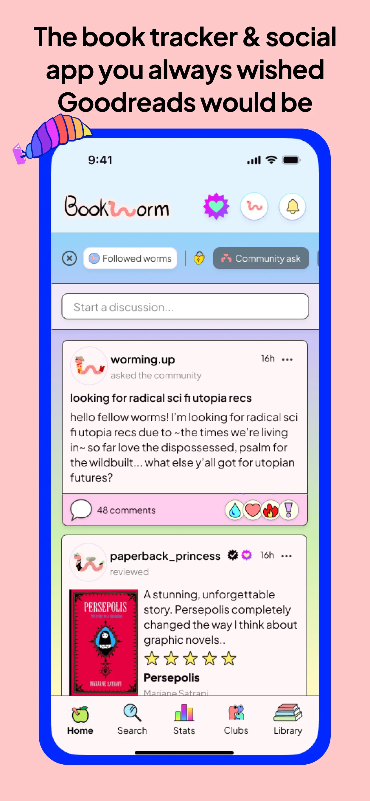 Bookworm Reads iphone screenshot 1