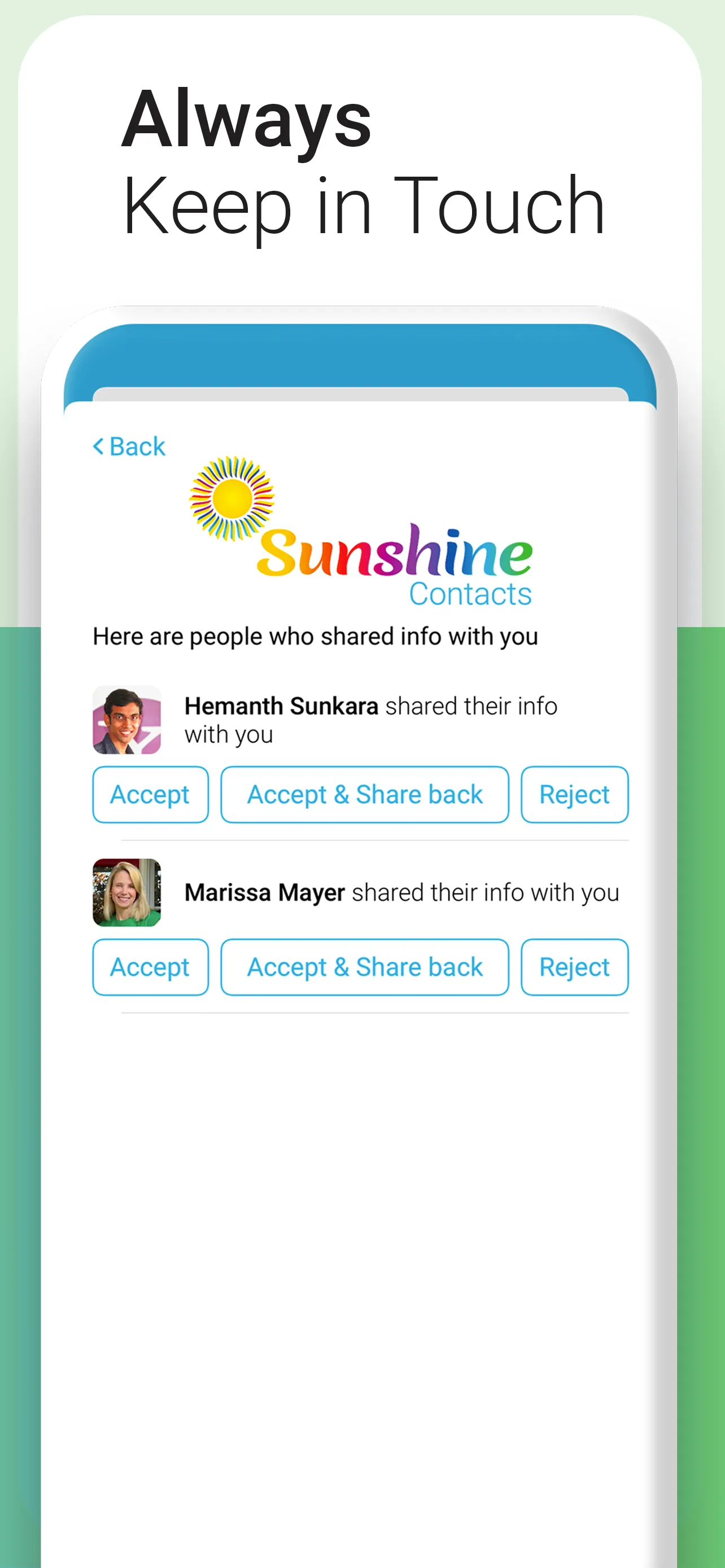 Sunshine Contacts iphone screenshot 5