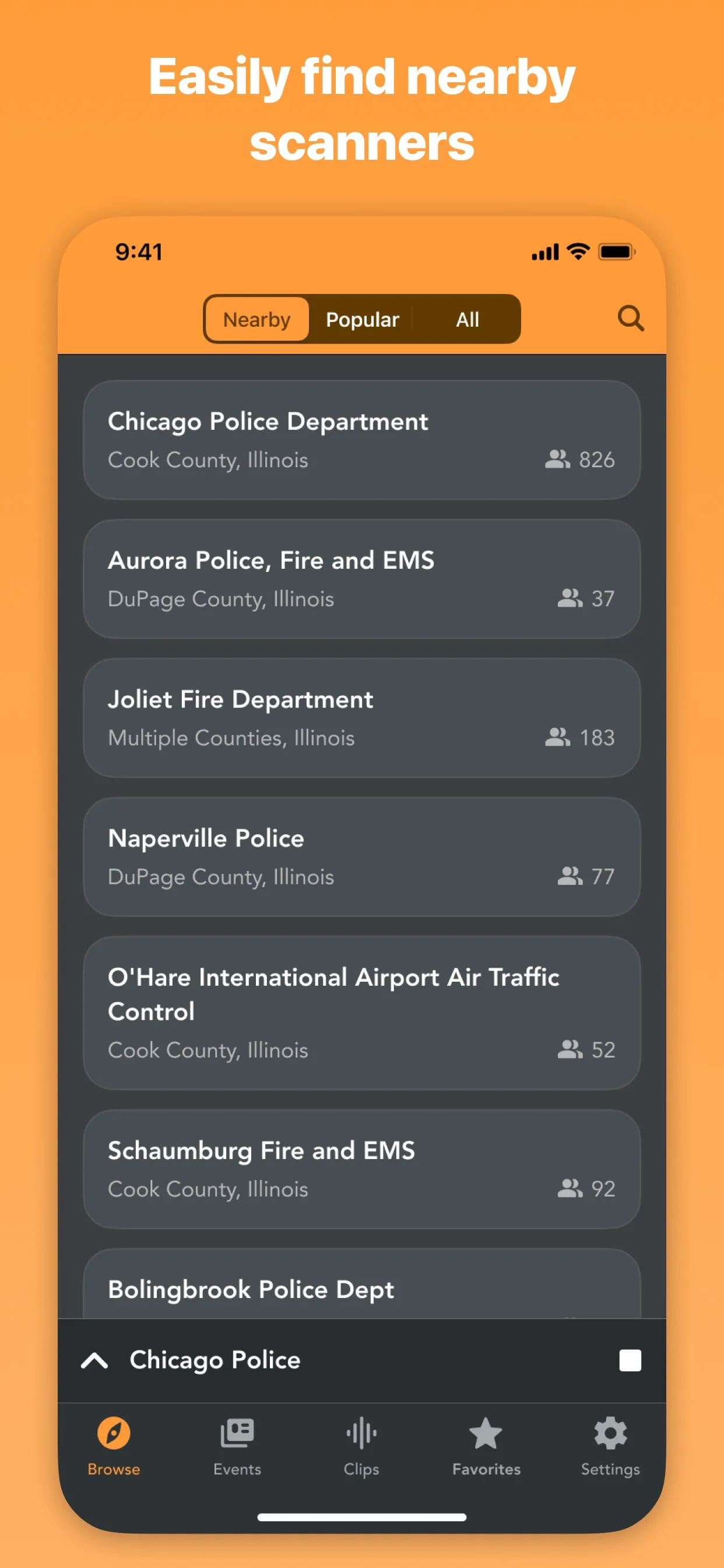 Police Scanner Radio & Fire iphone screenshot 3