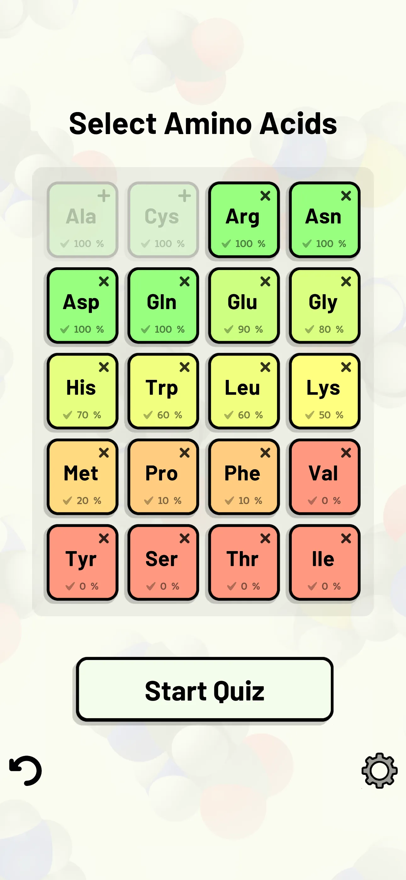 Amino Acid Quiz iphone screenshot 3