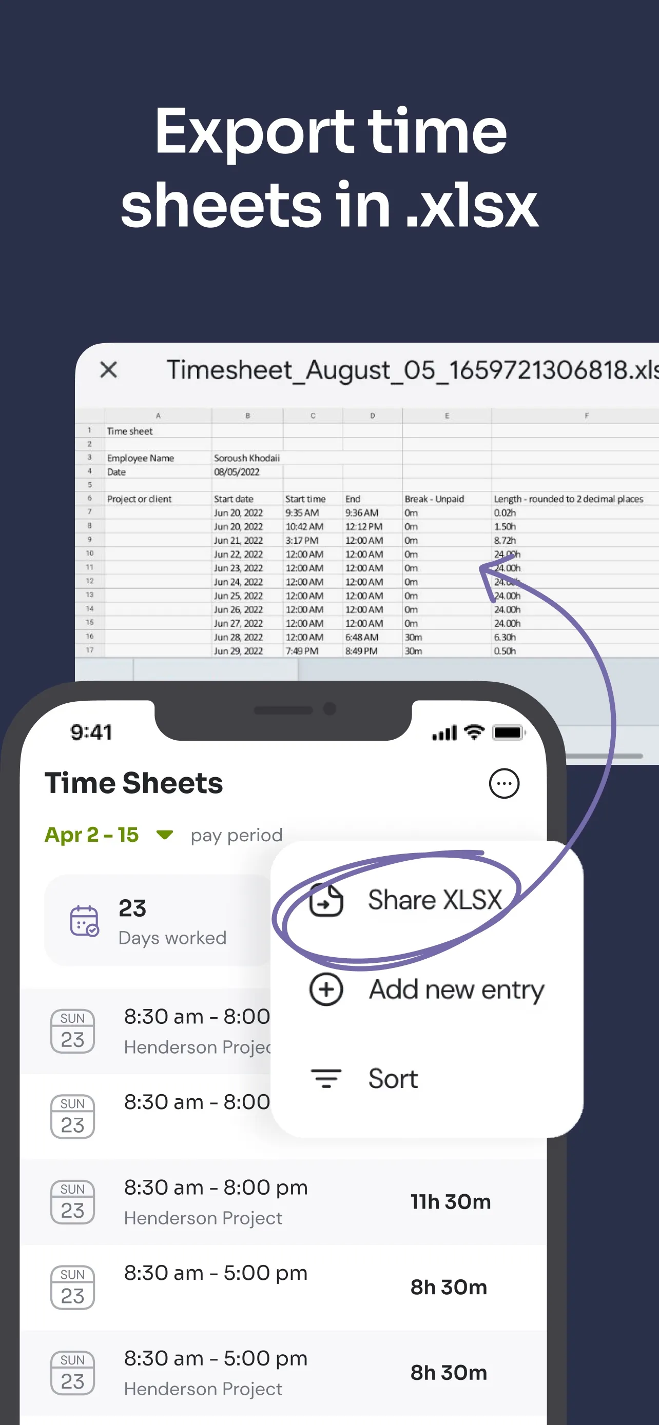 Time Squared - Hours Tracker iphone screenshot 7