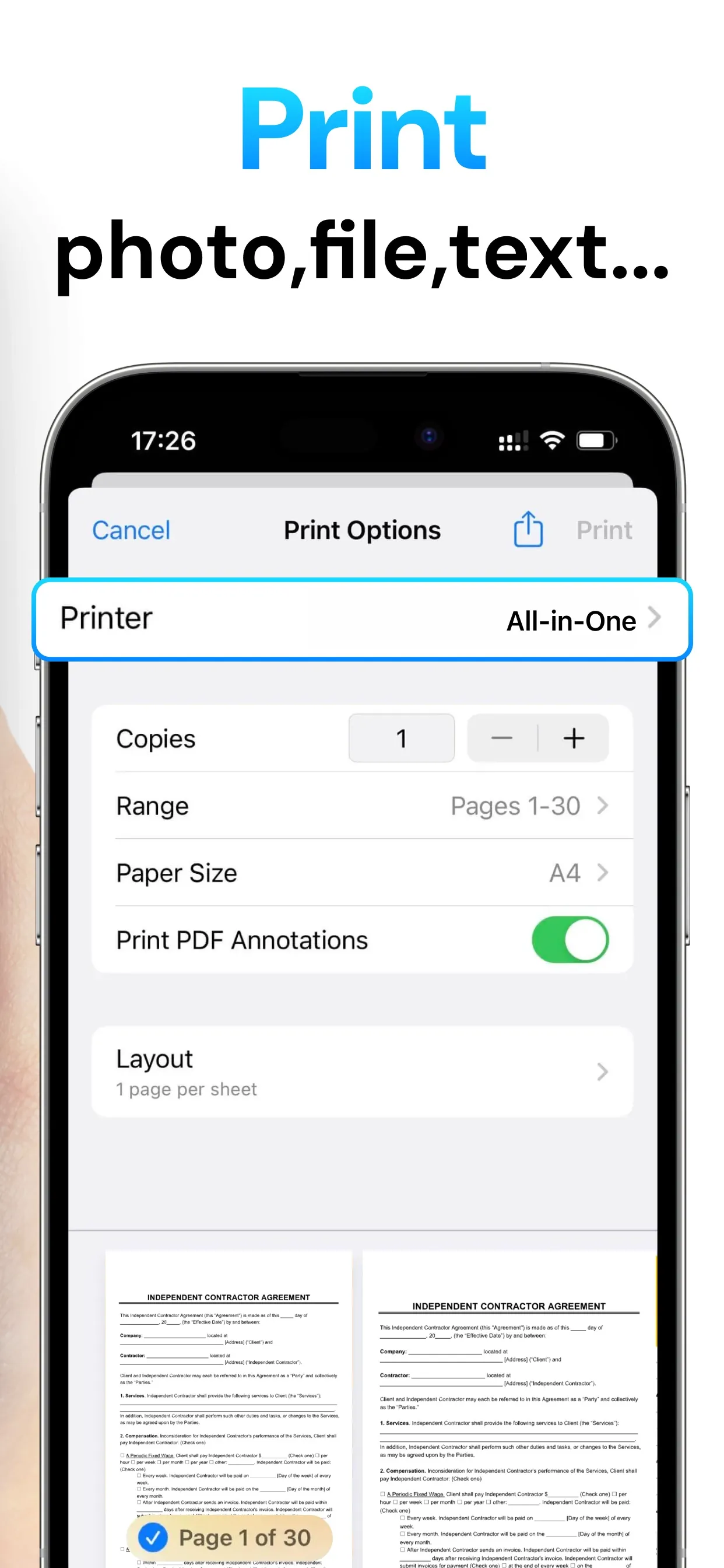 Printer. Print by Air, Scanner iphone screenshot 3
