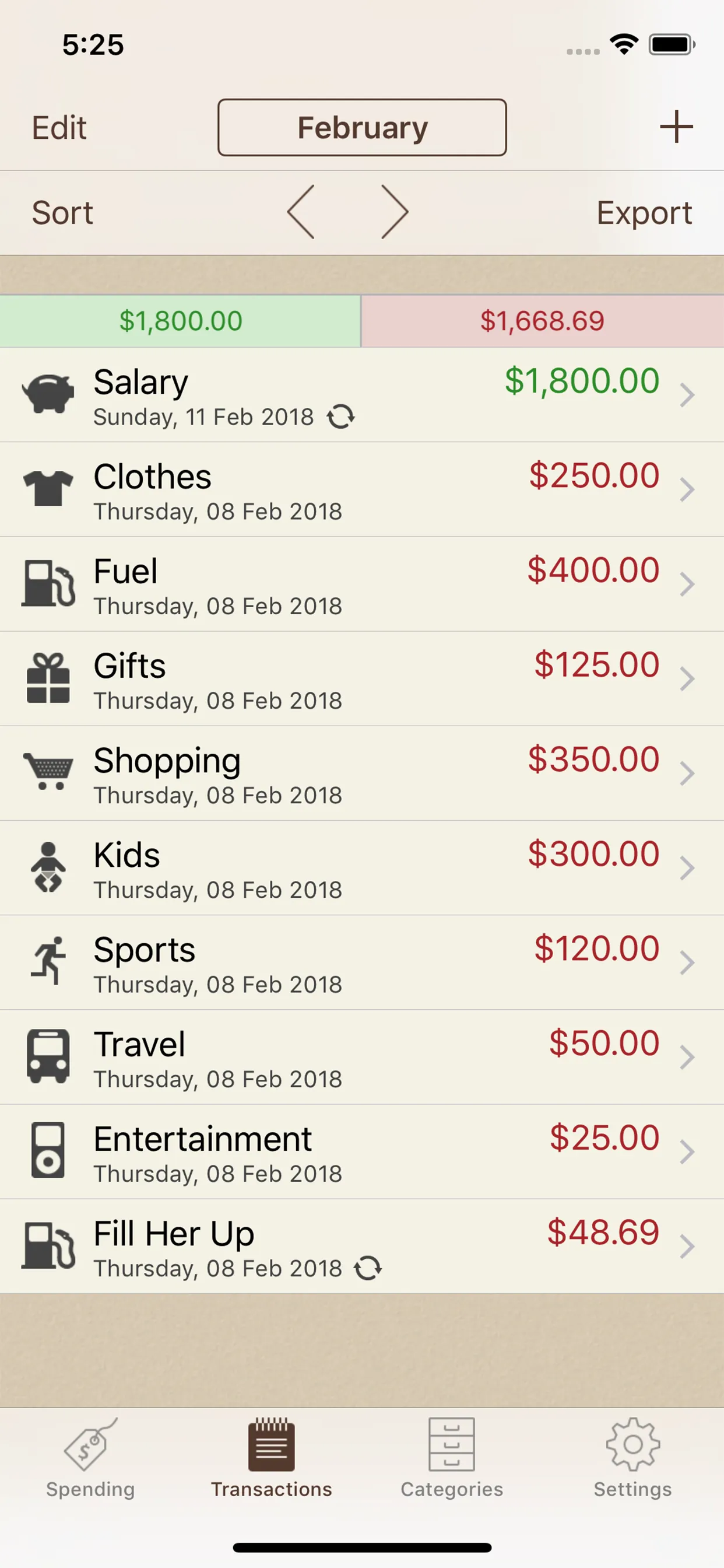 Spending Tracker iphone screenshot 2
