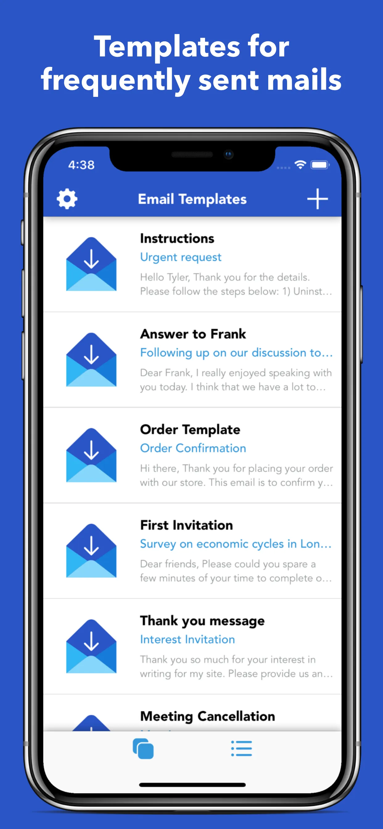 Email Templates iphone screenshot 1