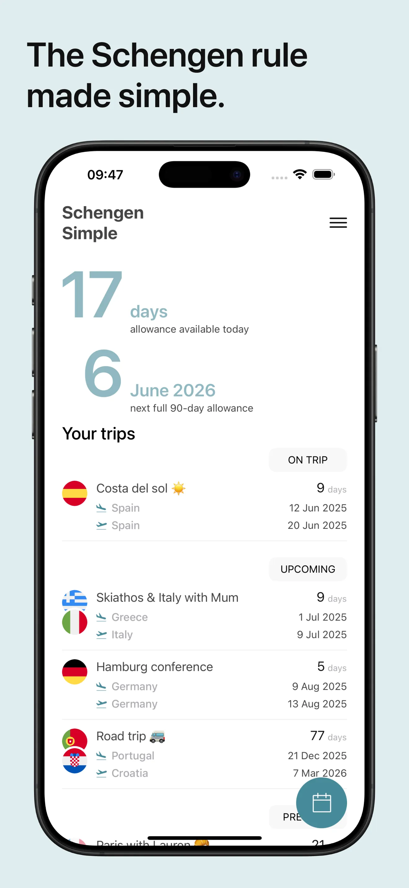 Schengen Simple iphone screenshot 2