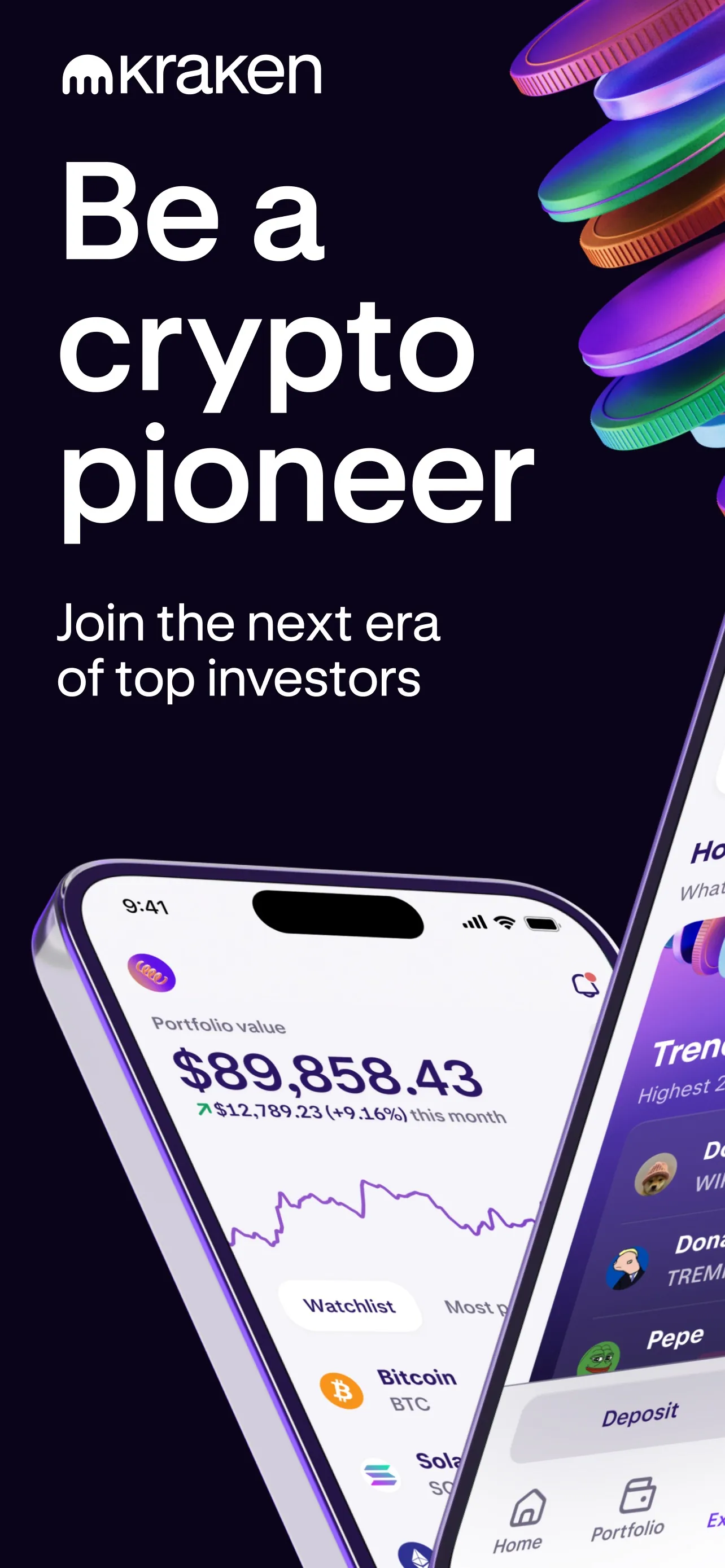Kraken: Buy Stocks & Crypto iphone screenshot 1