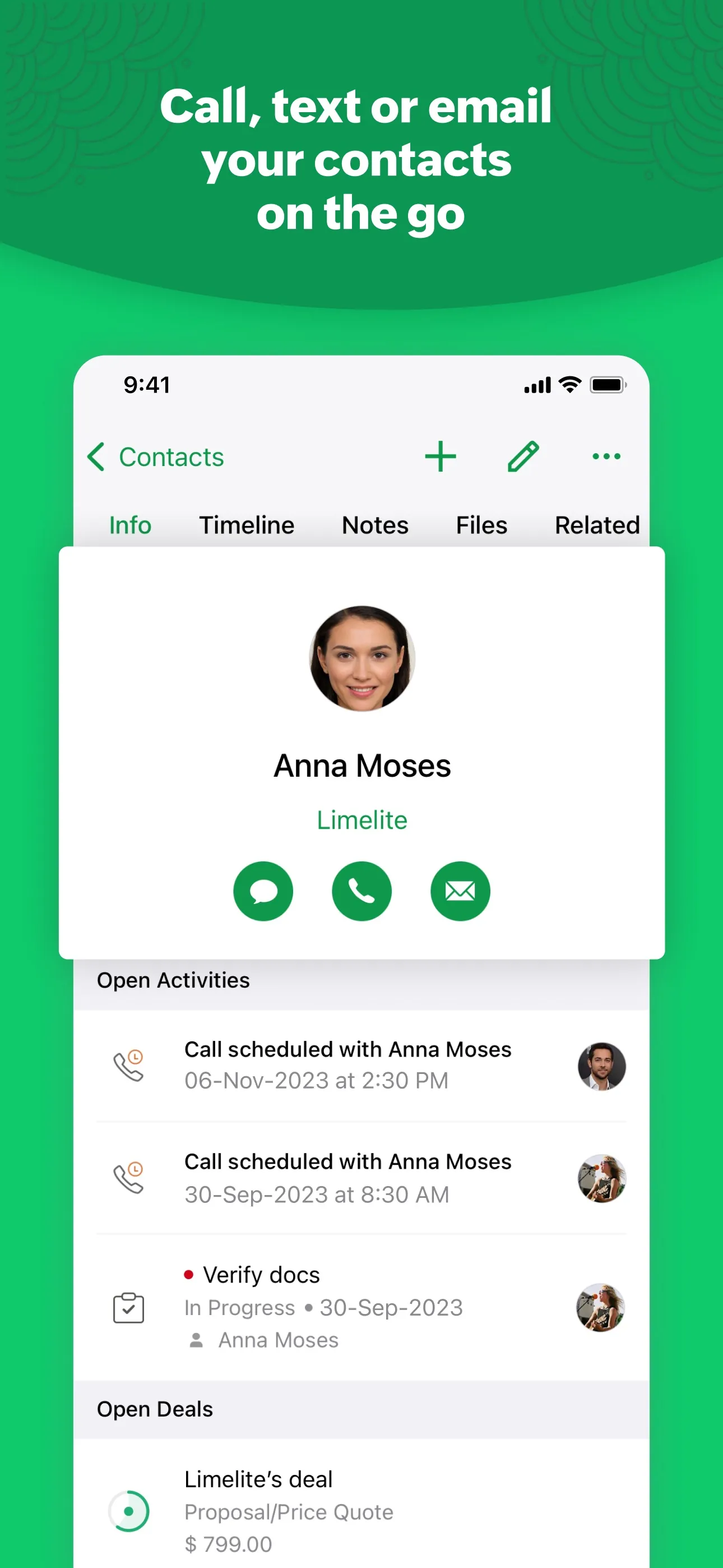 Bigin by Zoho CRM iphone screenshot 2