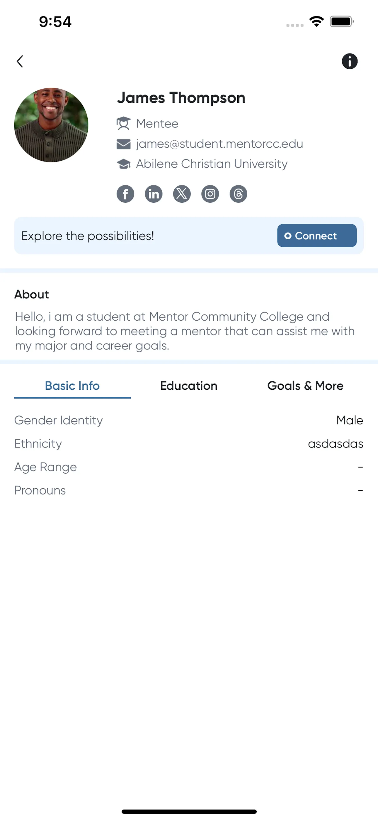 Mentor & Match Student iphone screenshot 3