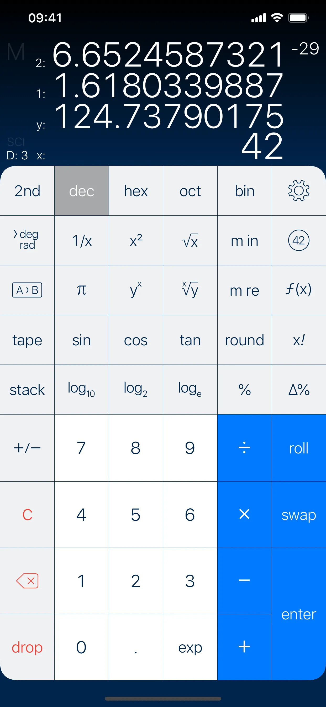 PCalc iphone screenshot 1