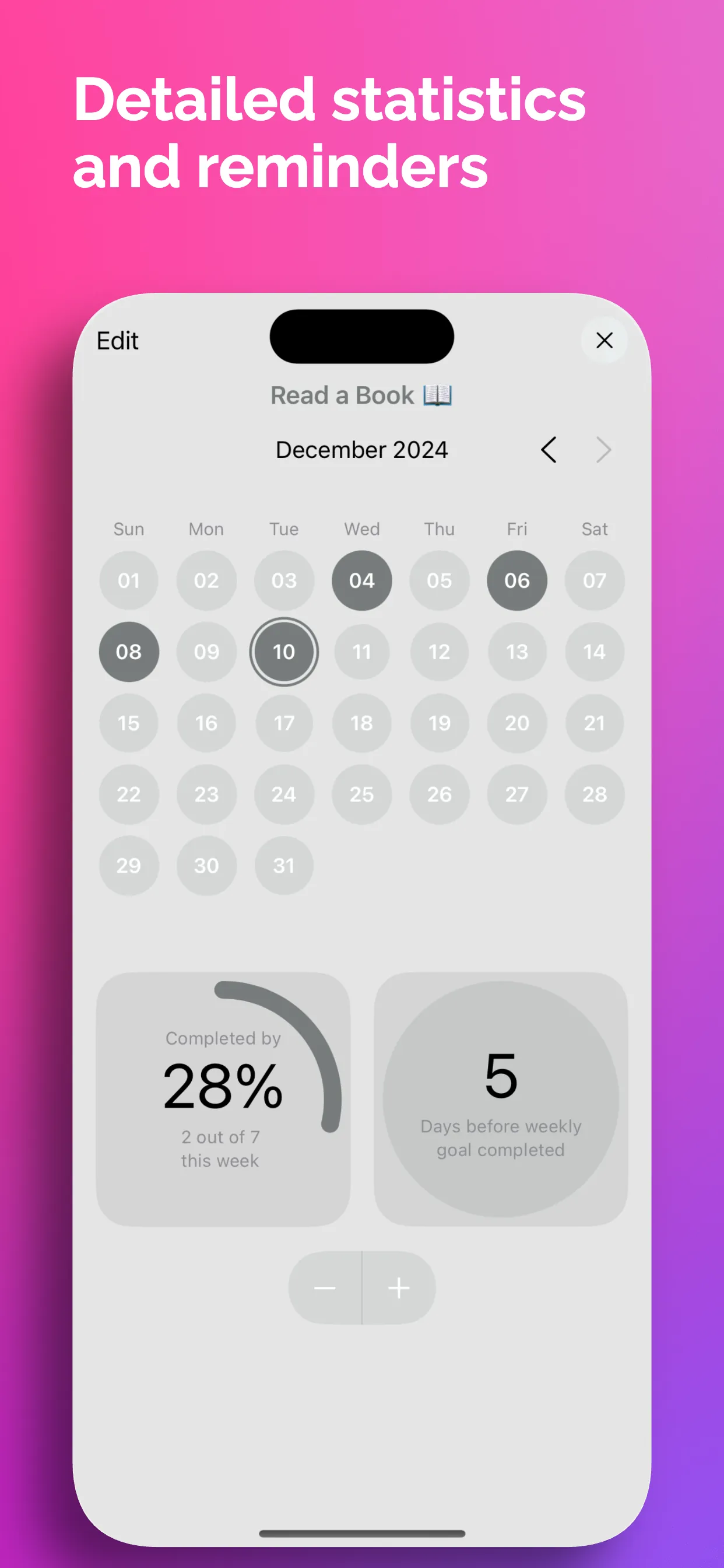 Goal: Habits & Tasks iphone screenshot 3