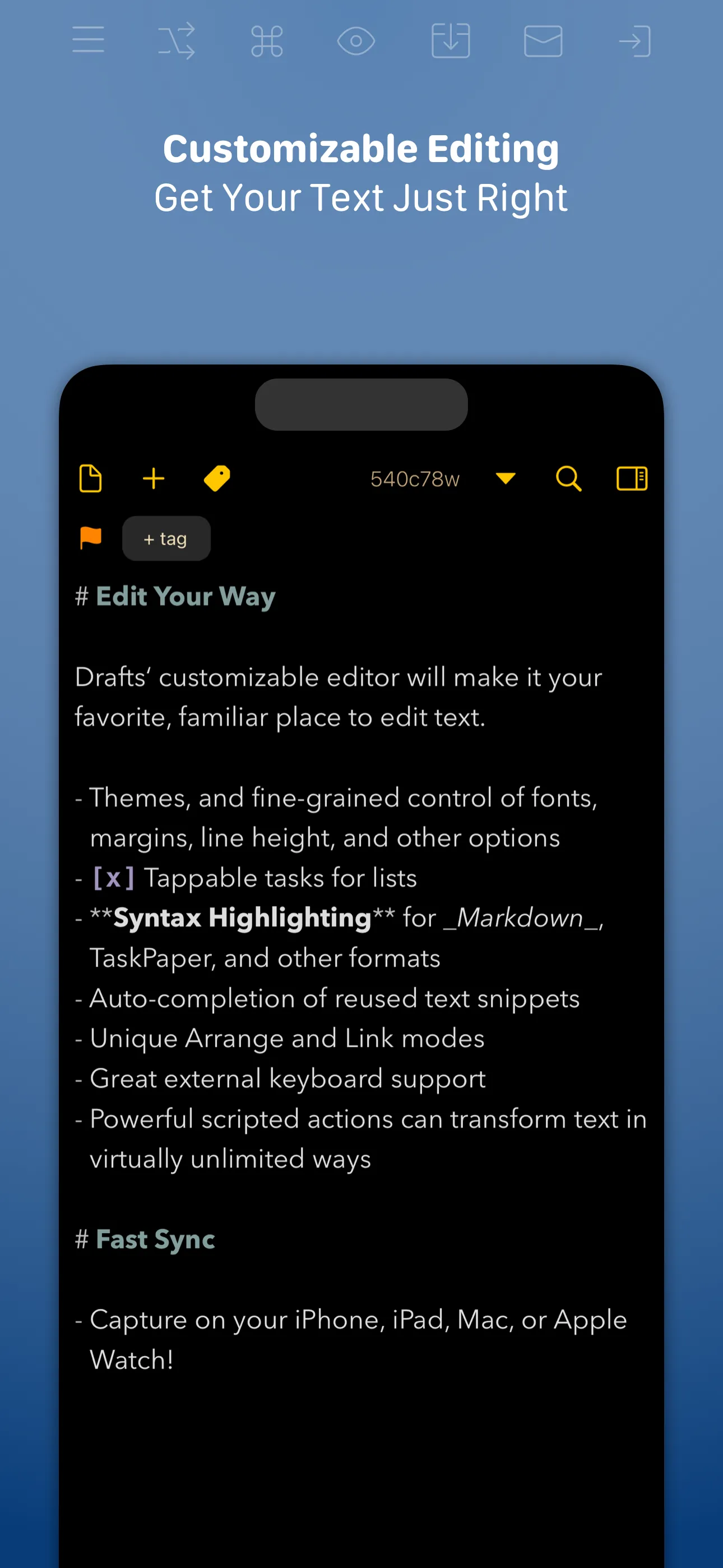 Drafts iphone screenshot 2