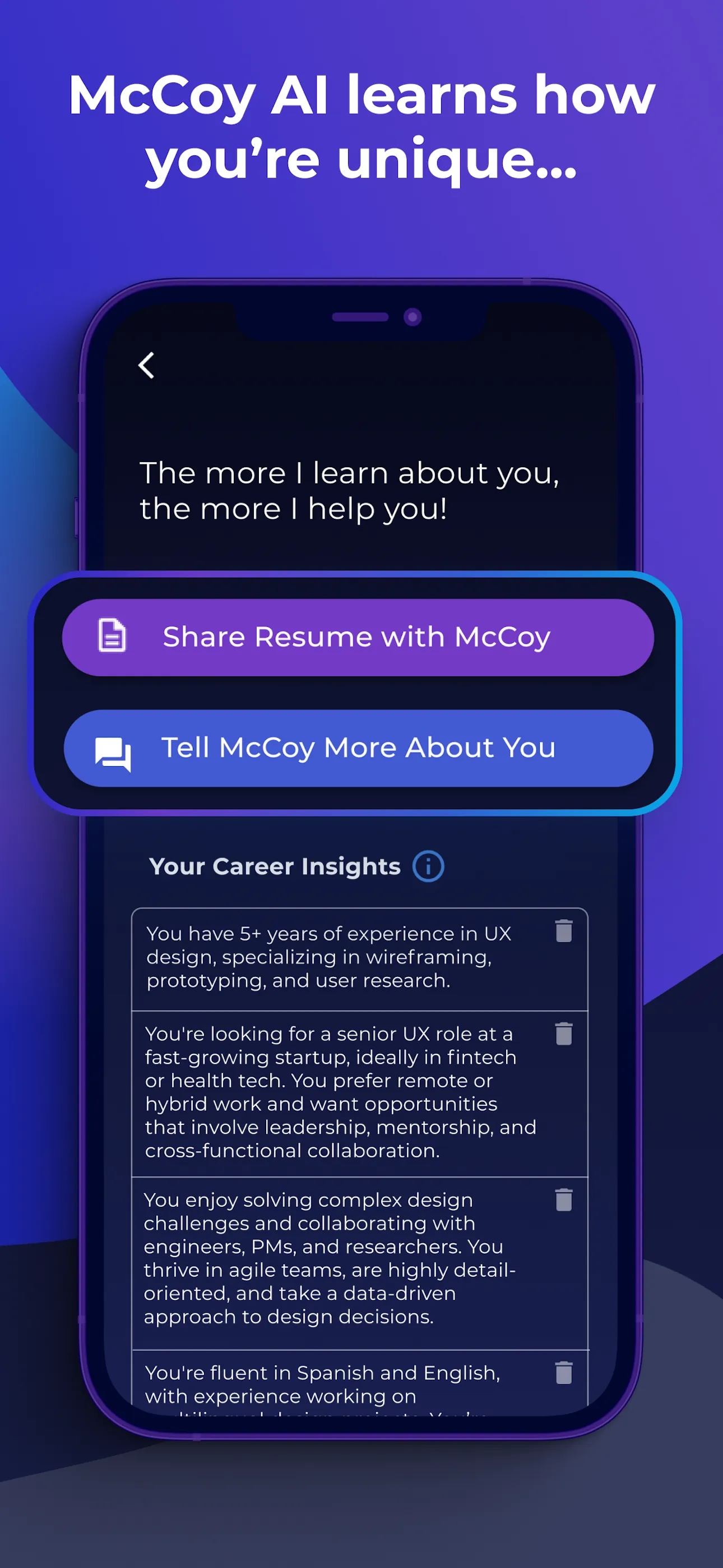 McCoy: The New Career Platform iphone screenshot 1