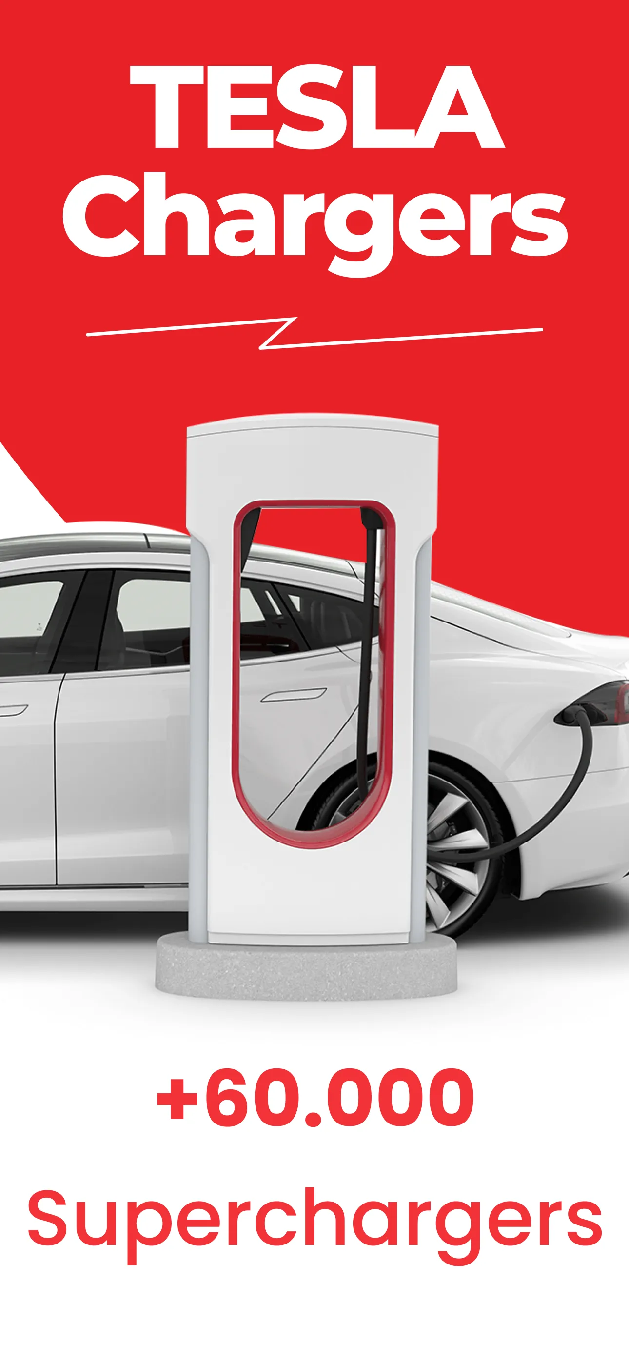 Supercharger map for Tesla iphone screenshot 1