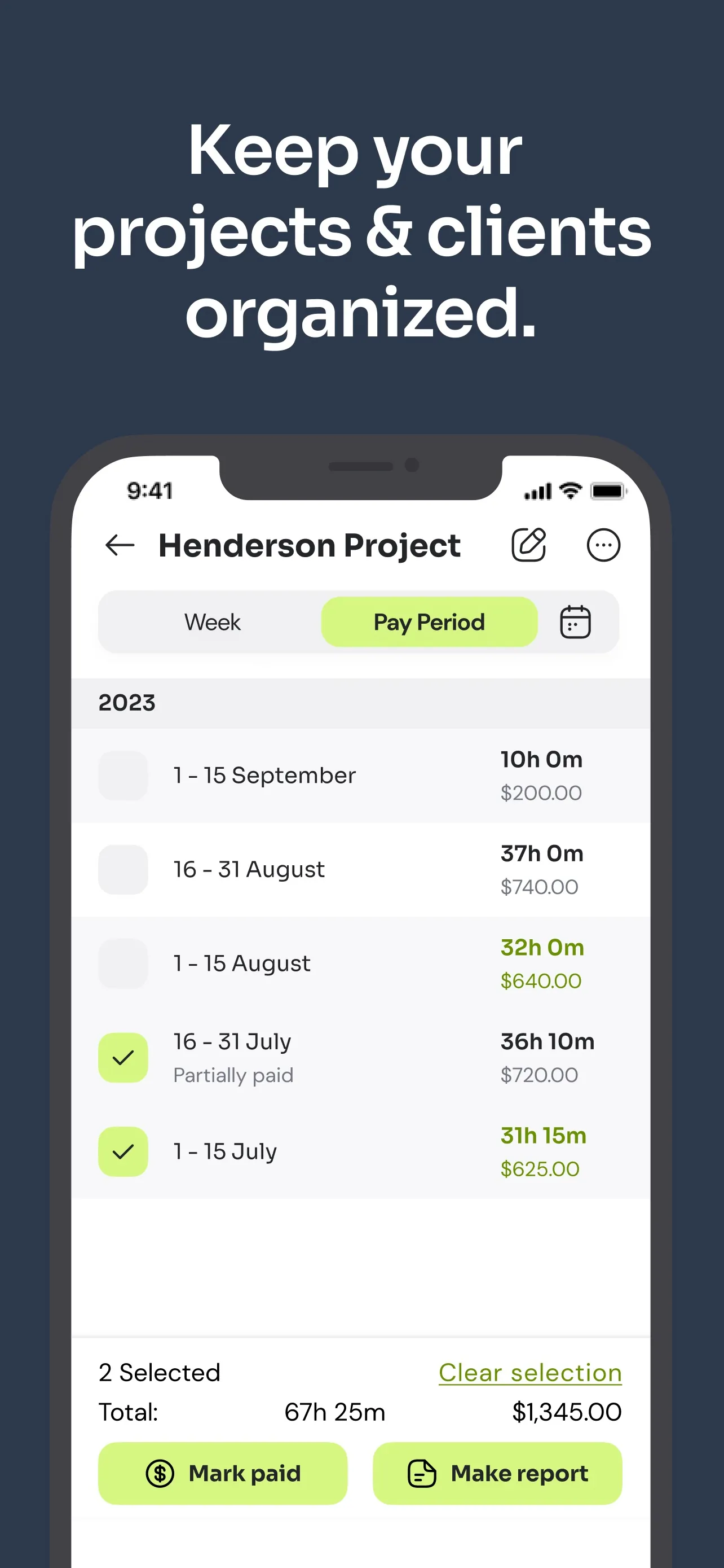 Time Squared - Hours Tracker iphone screenshot 9