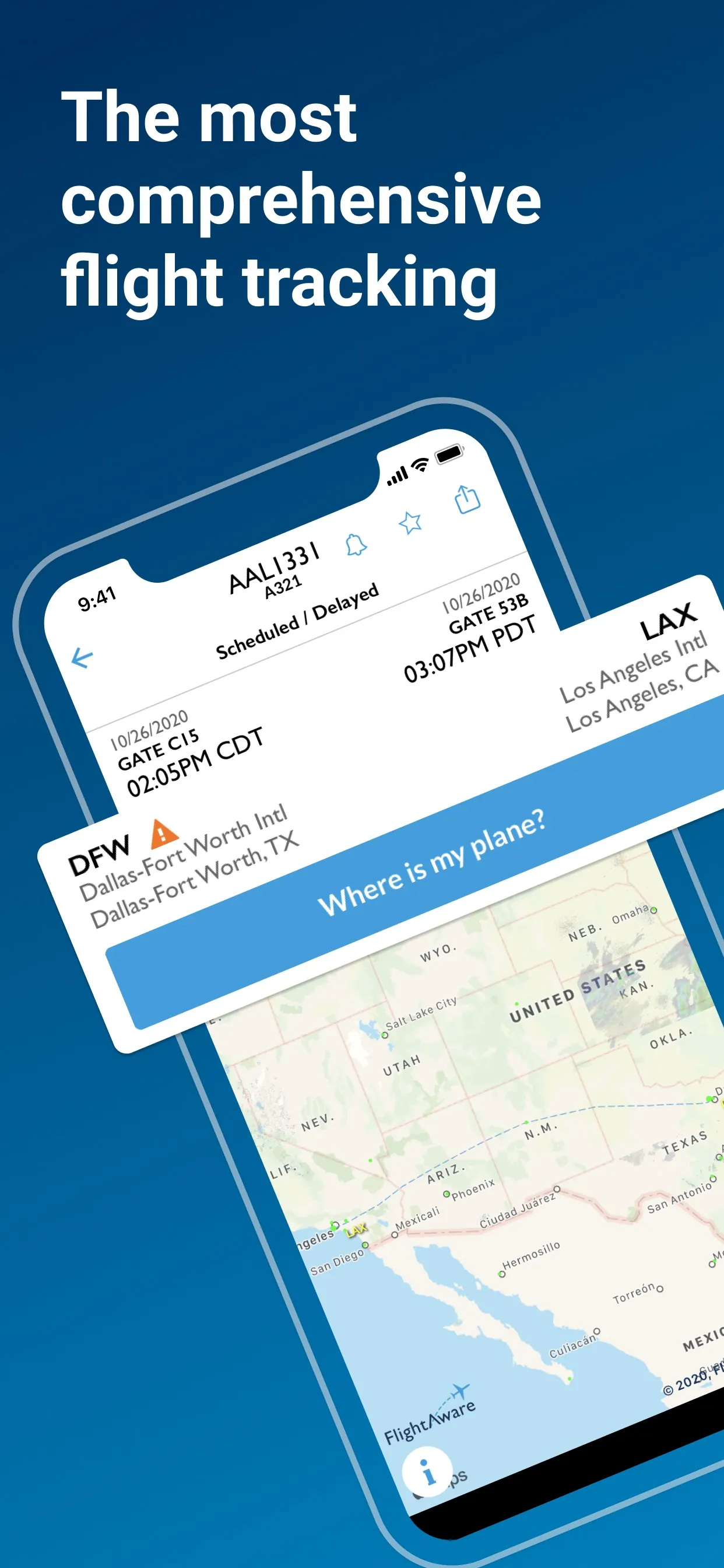 FlightAware Flight Tracker iphone screenshot 1