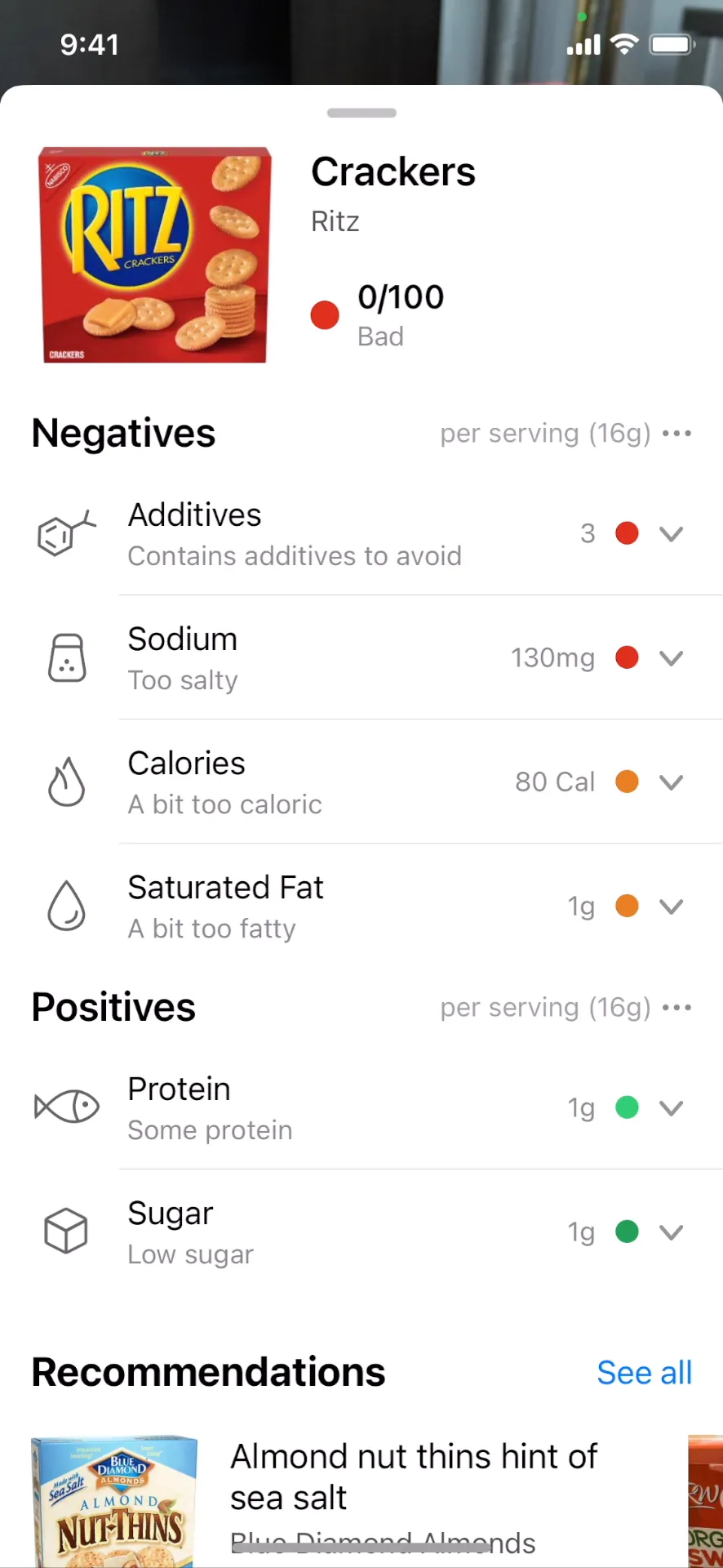 Yuka - Food & Cosmetic Scanner iphone screenshot 1