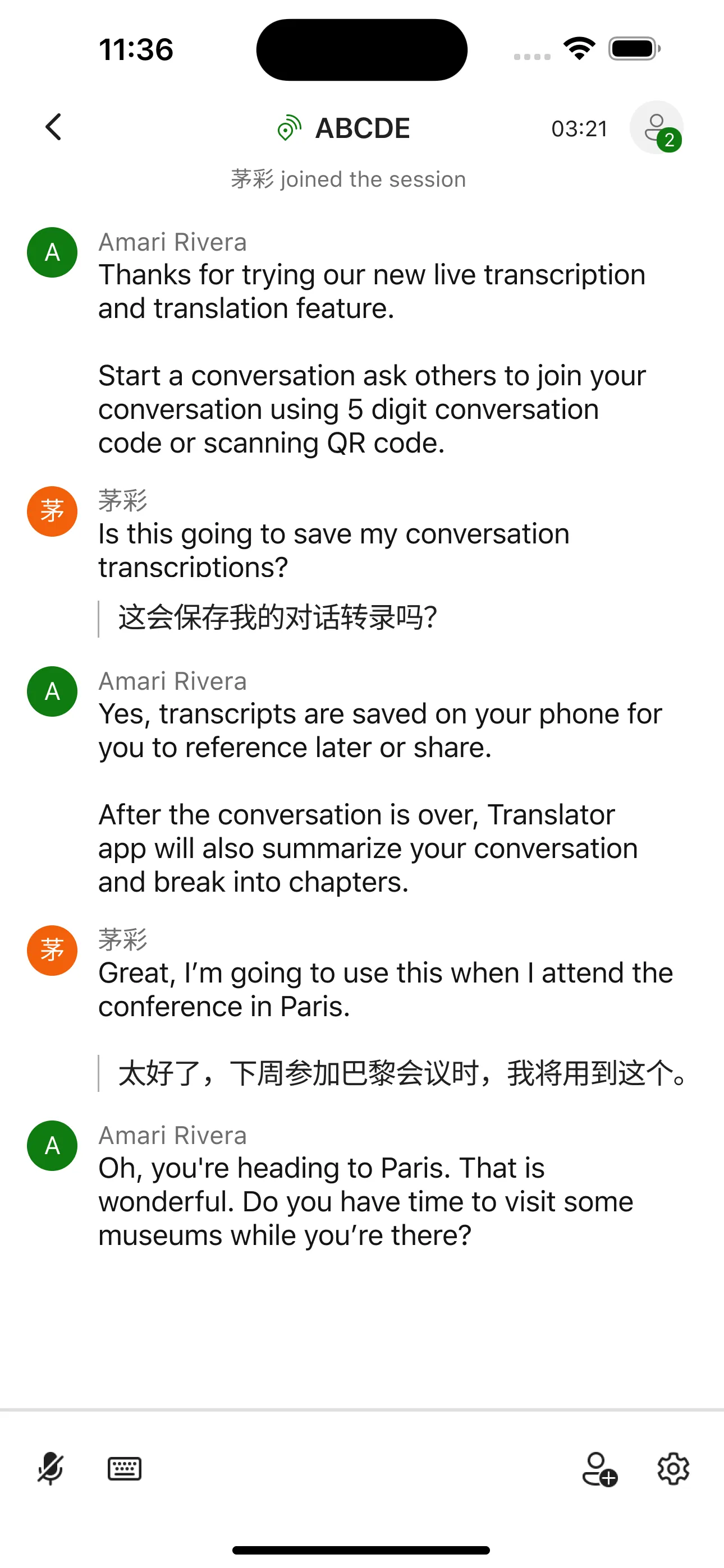 Microsoft Translator iphone screenshot 2