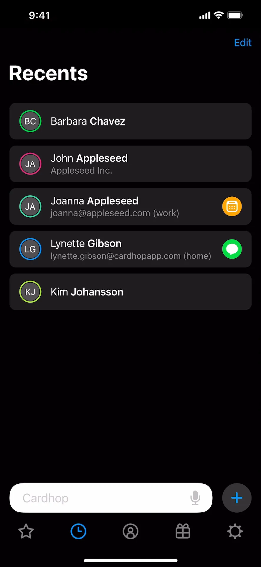 Cardhop Contacts iphone screenshot 1