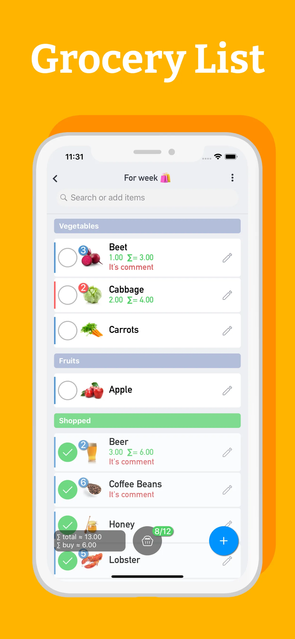 Grocery Shopping List - Pro iphone screenshot 2