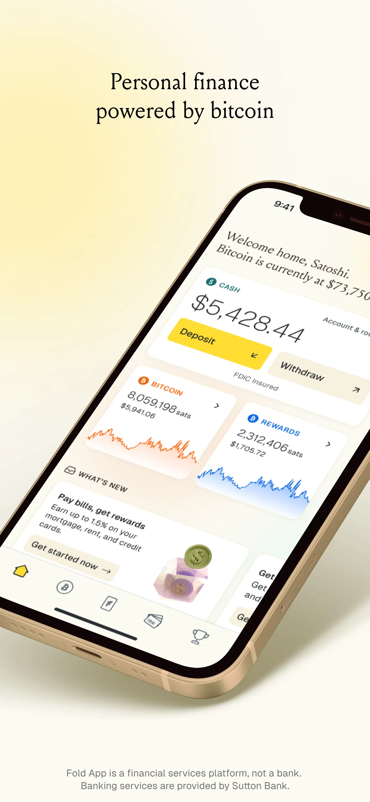 Fold: Bitcoin Personal Finance iphone screenshot 1