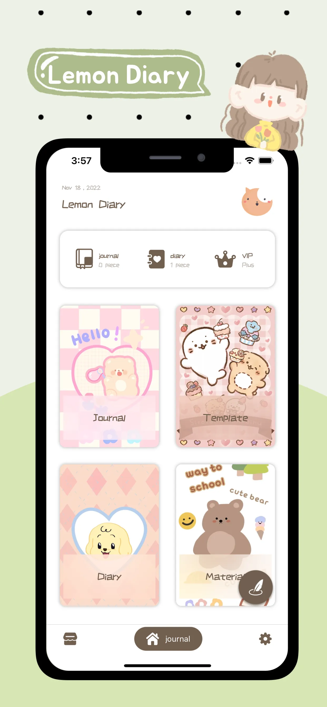 Lemon Diary-journaling app iphone screenshot 1
