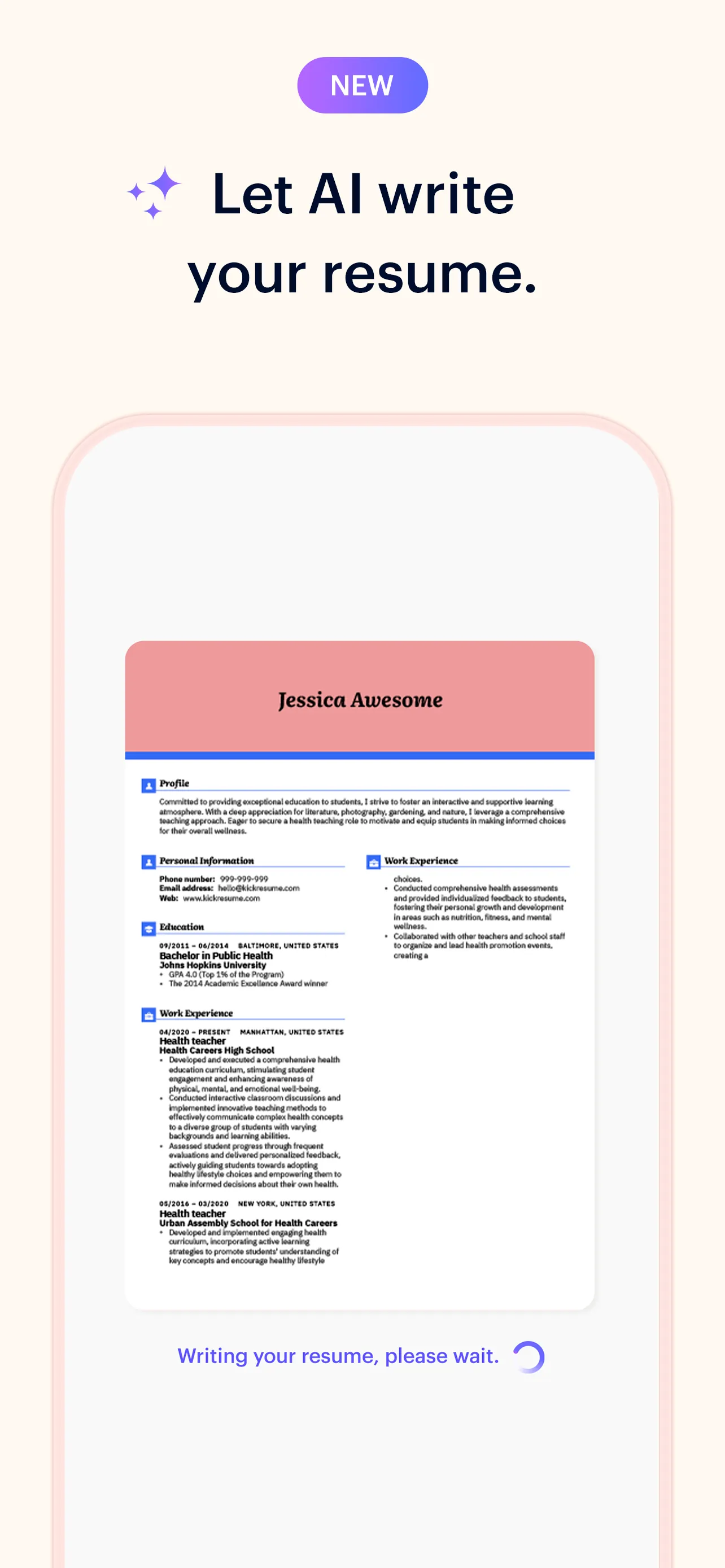 Kickresume: AI Resume Builder iphone screenshot 3
