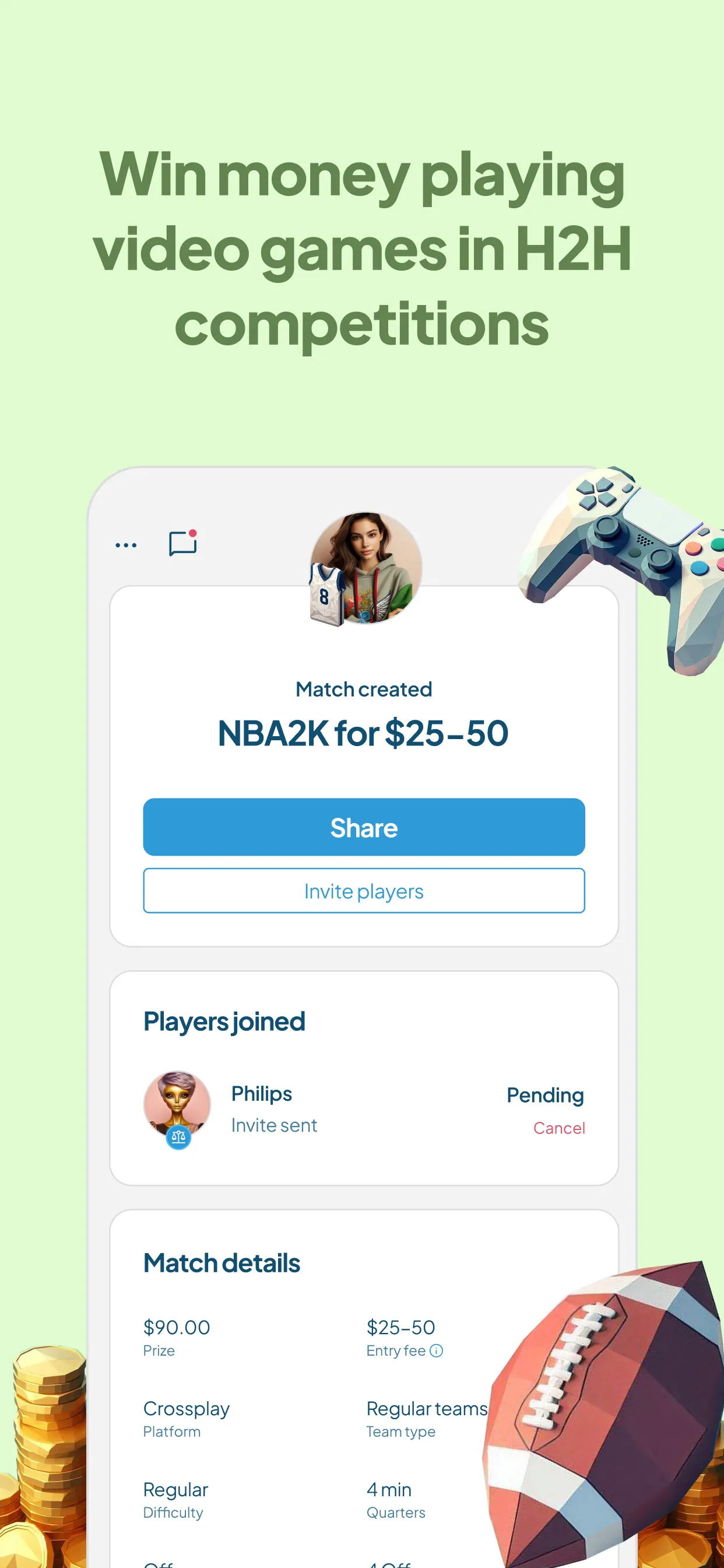 Players' Lounge Head-to-Head iphone screenshot 2
