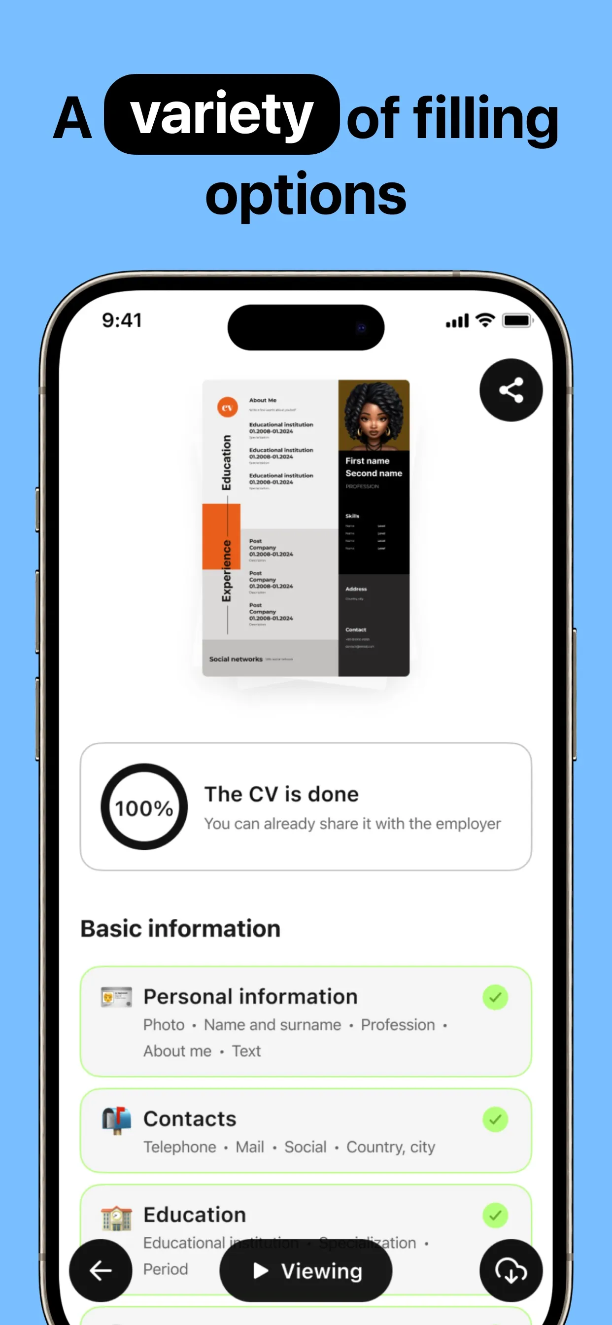 CV Maker & Resume Builder app iphone screenshot 4