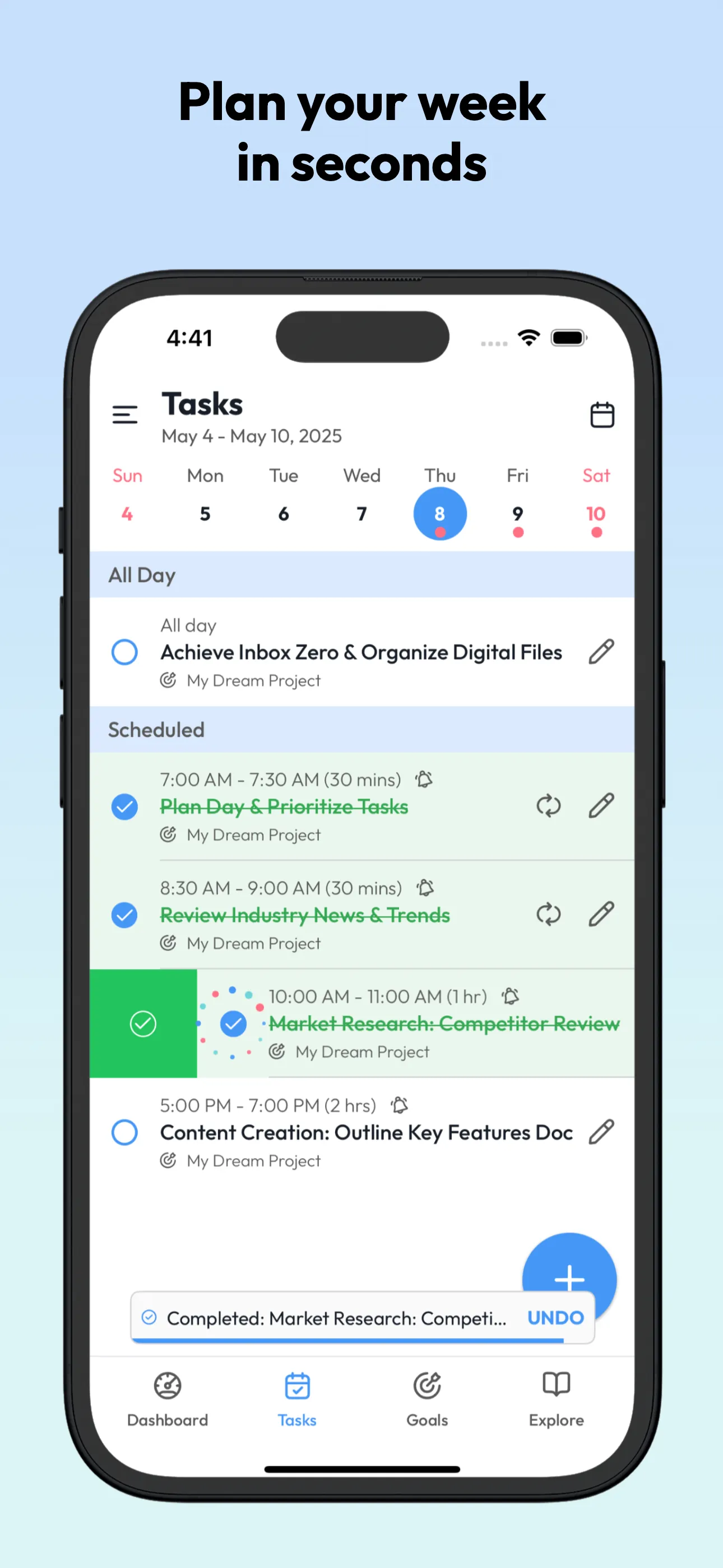 Goals Tracker & Productivity iphone screenshot 5
