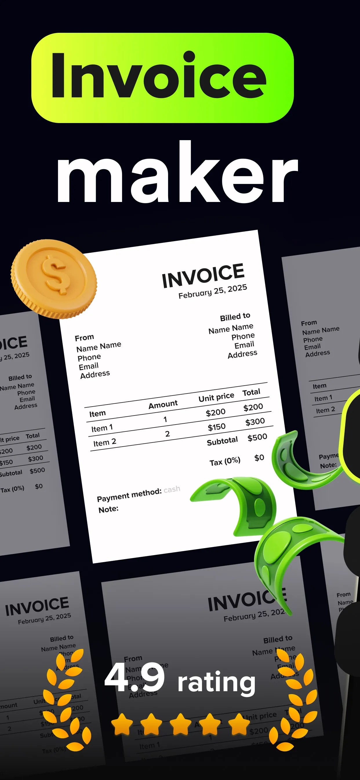 Invoice Maker & Receipt Pro iphone screenshot 1
