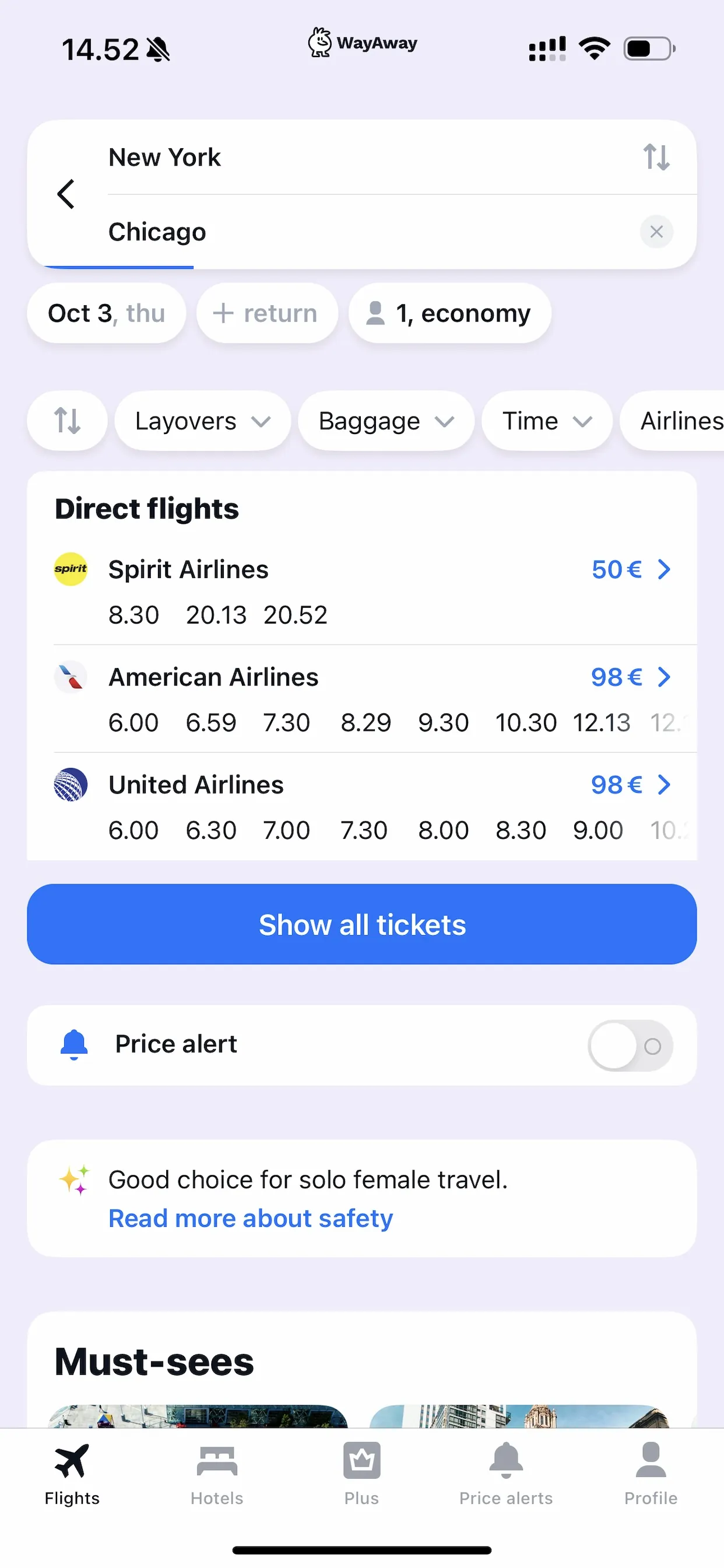 Cheap flight deals — WayAway iphone screenshot 7