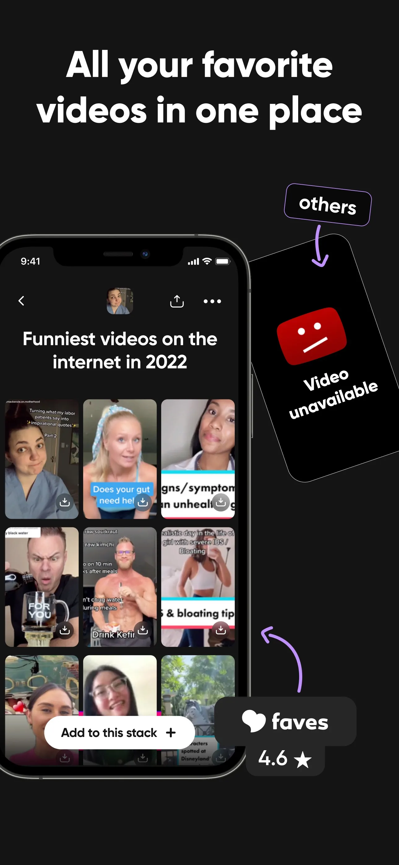 Faves - cloud video storage iphone screenshot 1